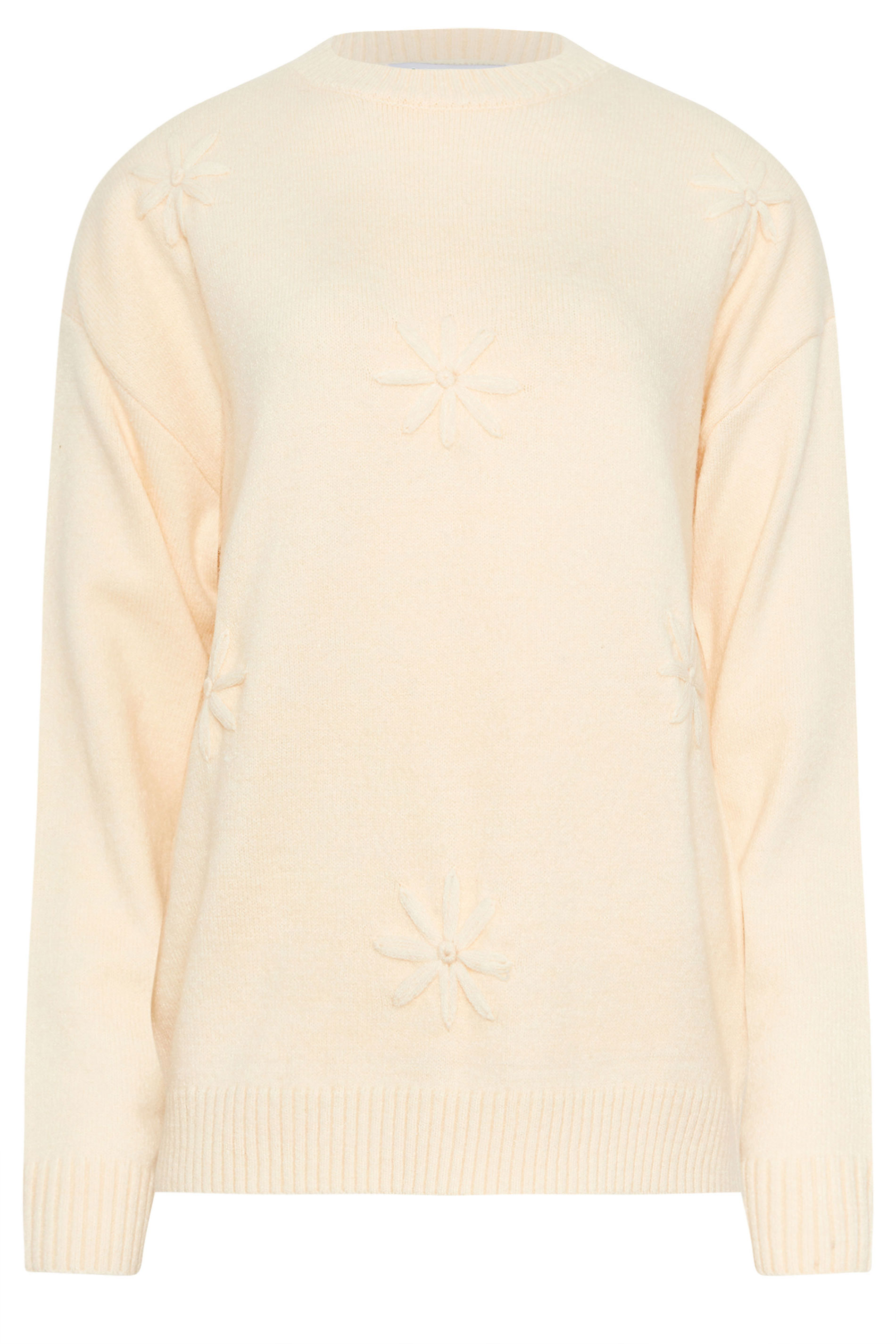 LTS Tall Ivory White Floral Embroidered Jumper | Long Tall Sally  5