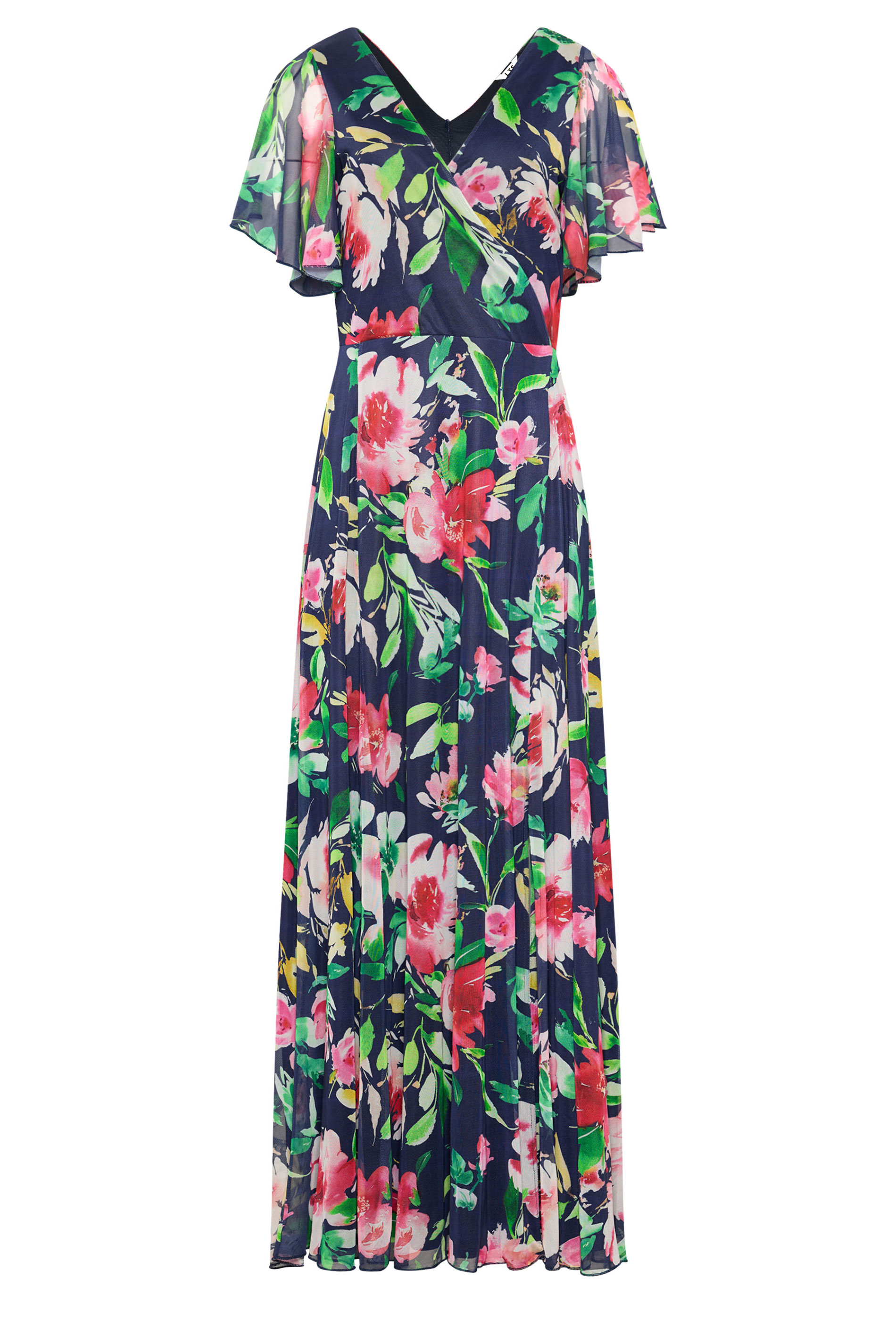 LTS Tall Women's Navy Blue Floral Mesh Maxi Dress | Long Tall Sally 5