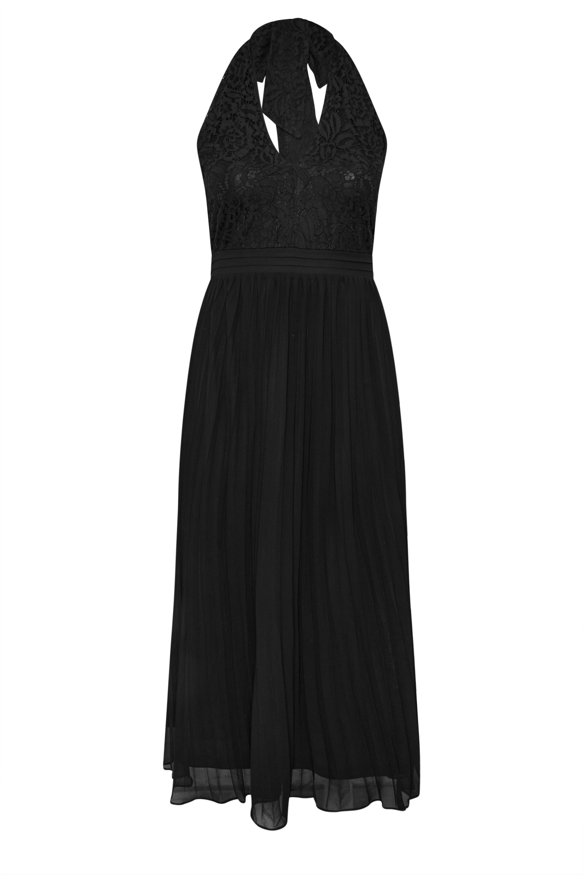 YOURS LONDON Plus Size Black Lace Halterneck Maxi Dress | Yours Clothing  6