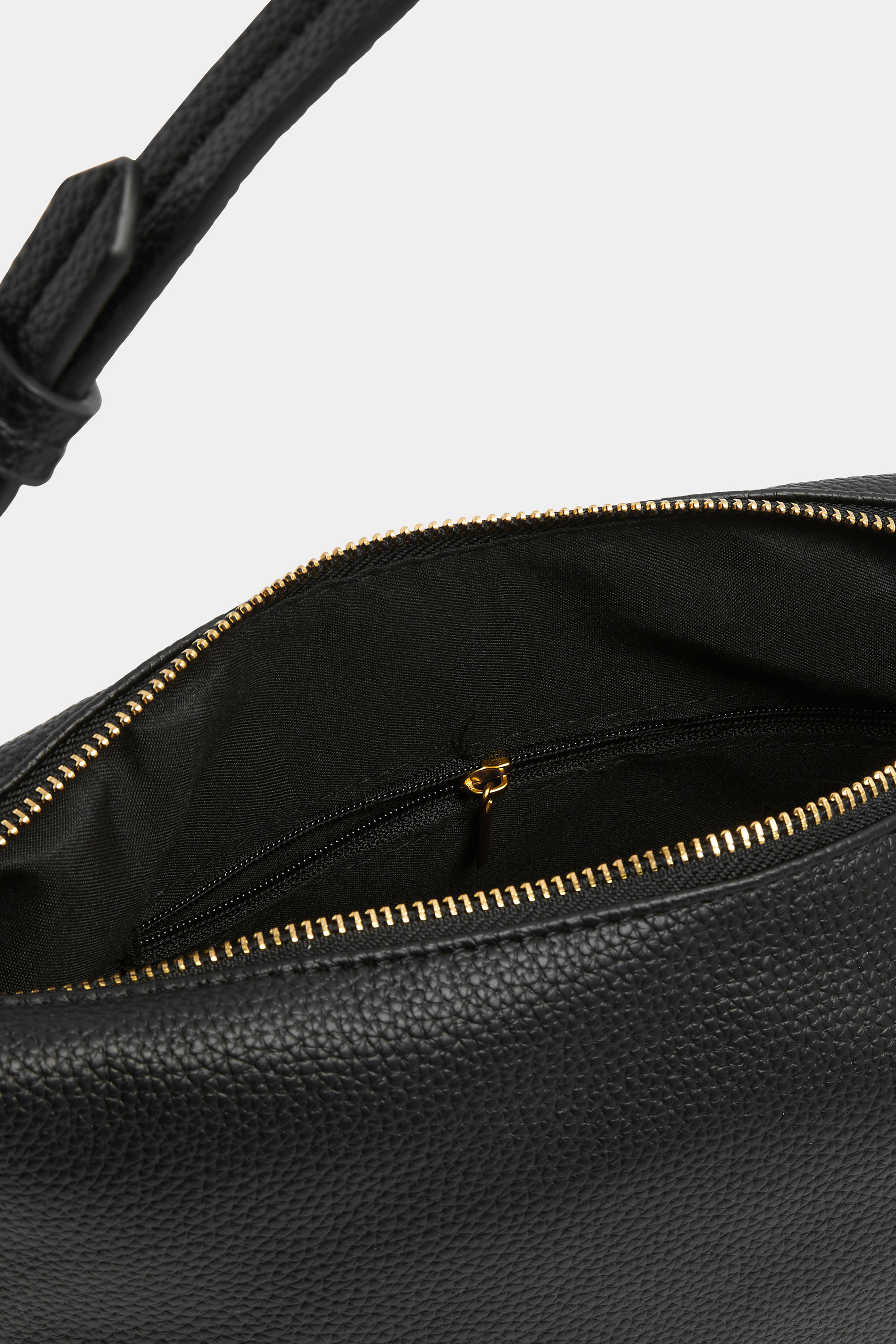 Black Button Strap Tote Bag | Yours Clothing 4