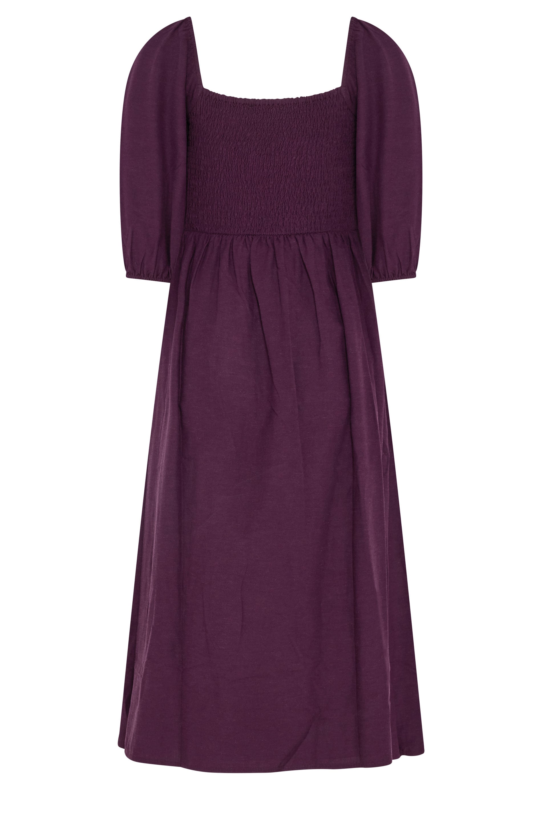 M&Co Petite Berry Purple Short Sleeve Embroidered Trim Maxi Dress | M&Co 6