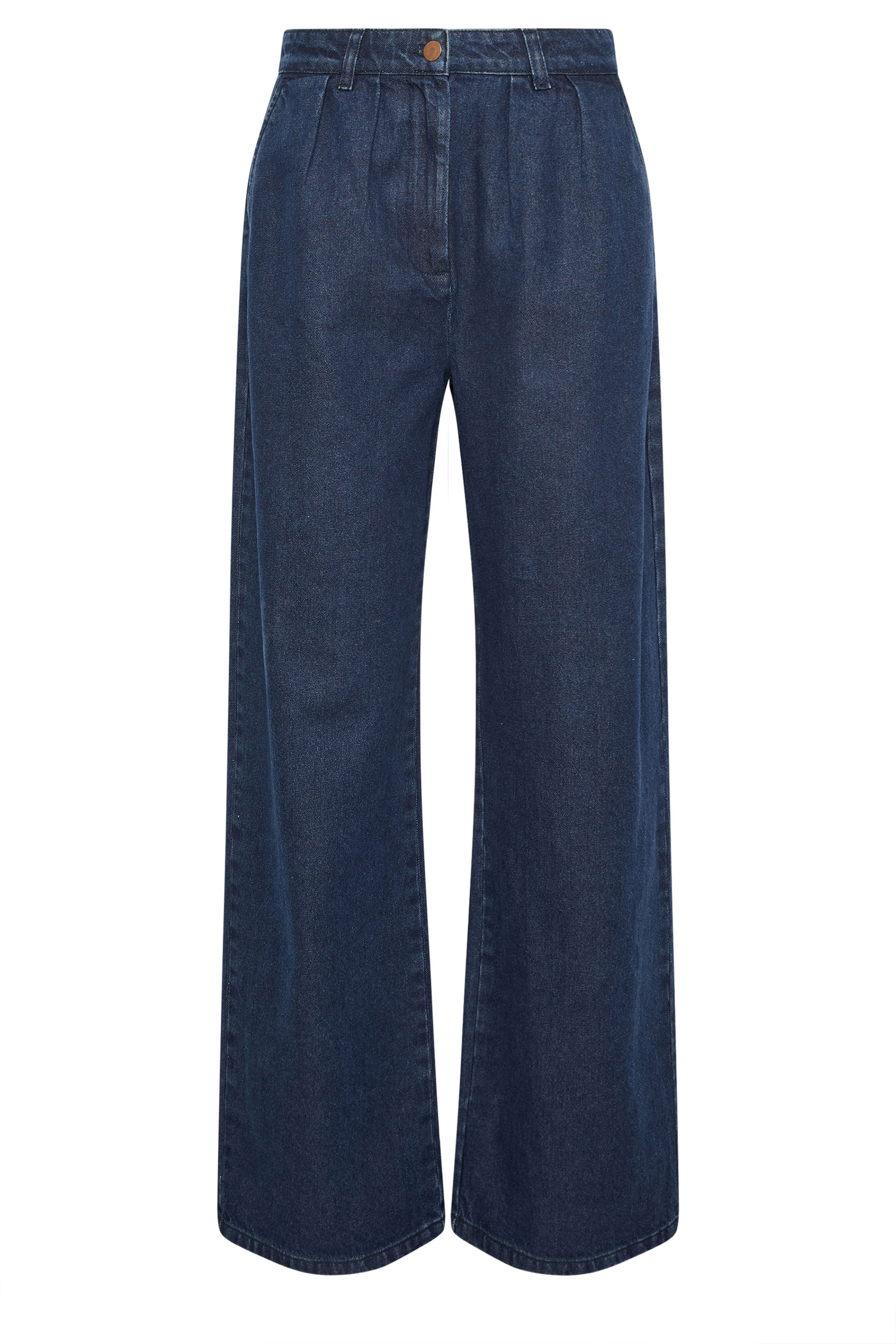 LTS Tall Women's Indigo Blue Pleated Wide Leg Jeans | Long Tall Sally 6