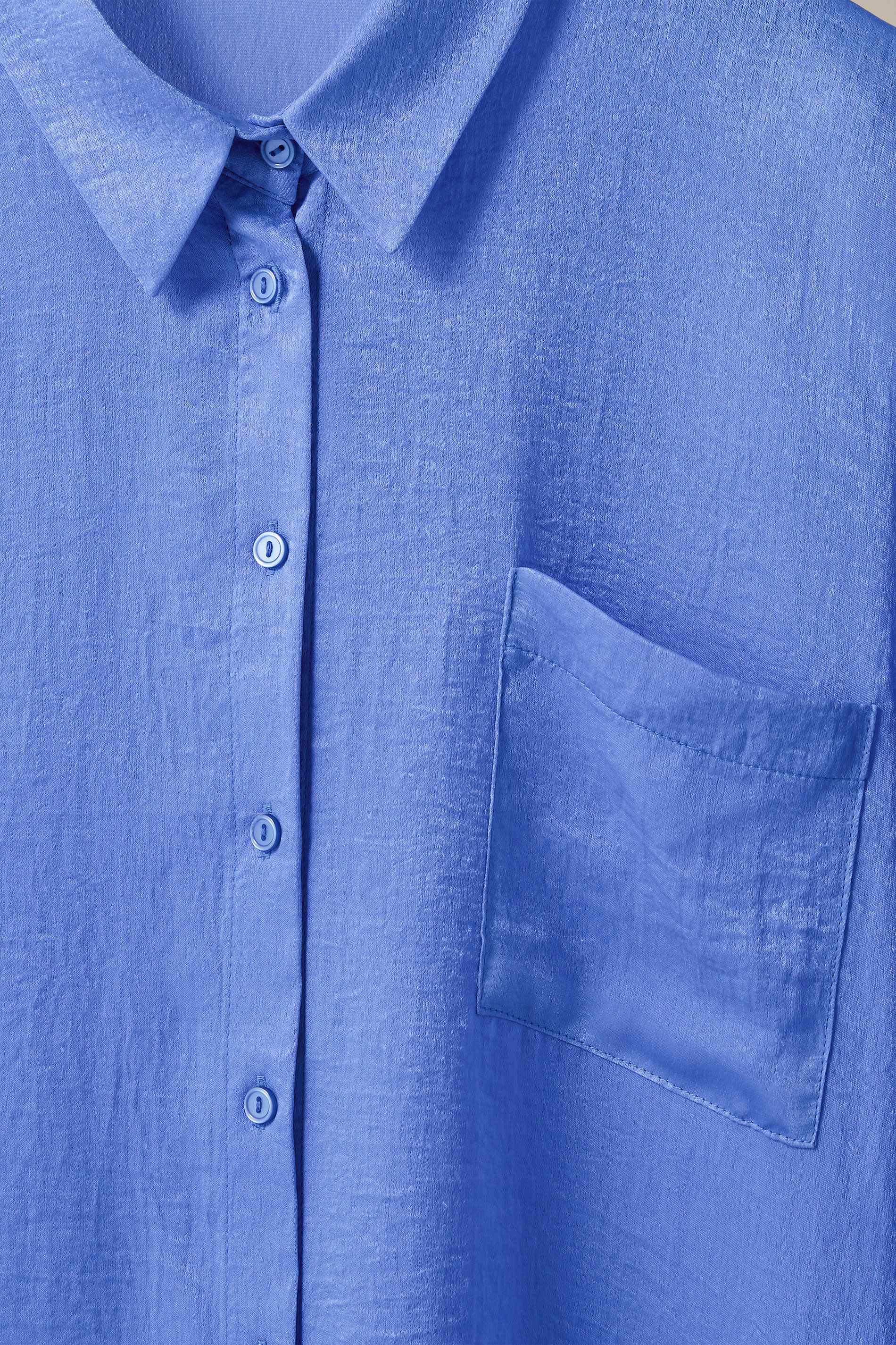EVANS Plus Size Blue Metallic Button Through Shirt | Evans 6
