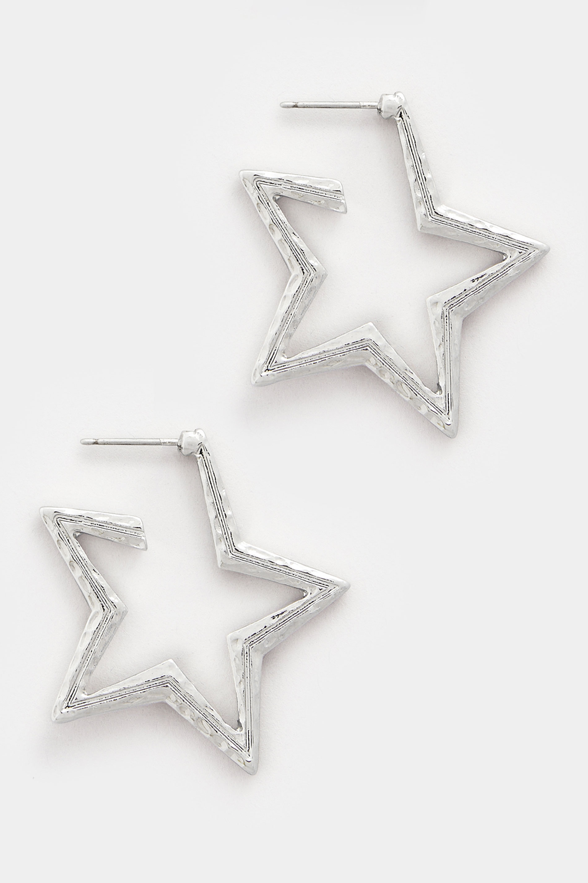 Silver Tone Star Diamante Earrings | Yours Clothing 3