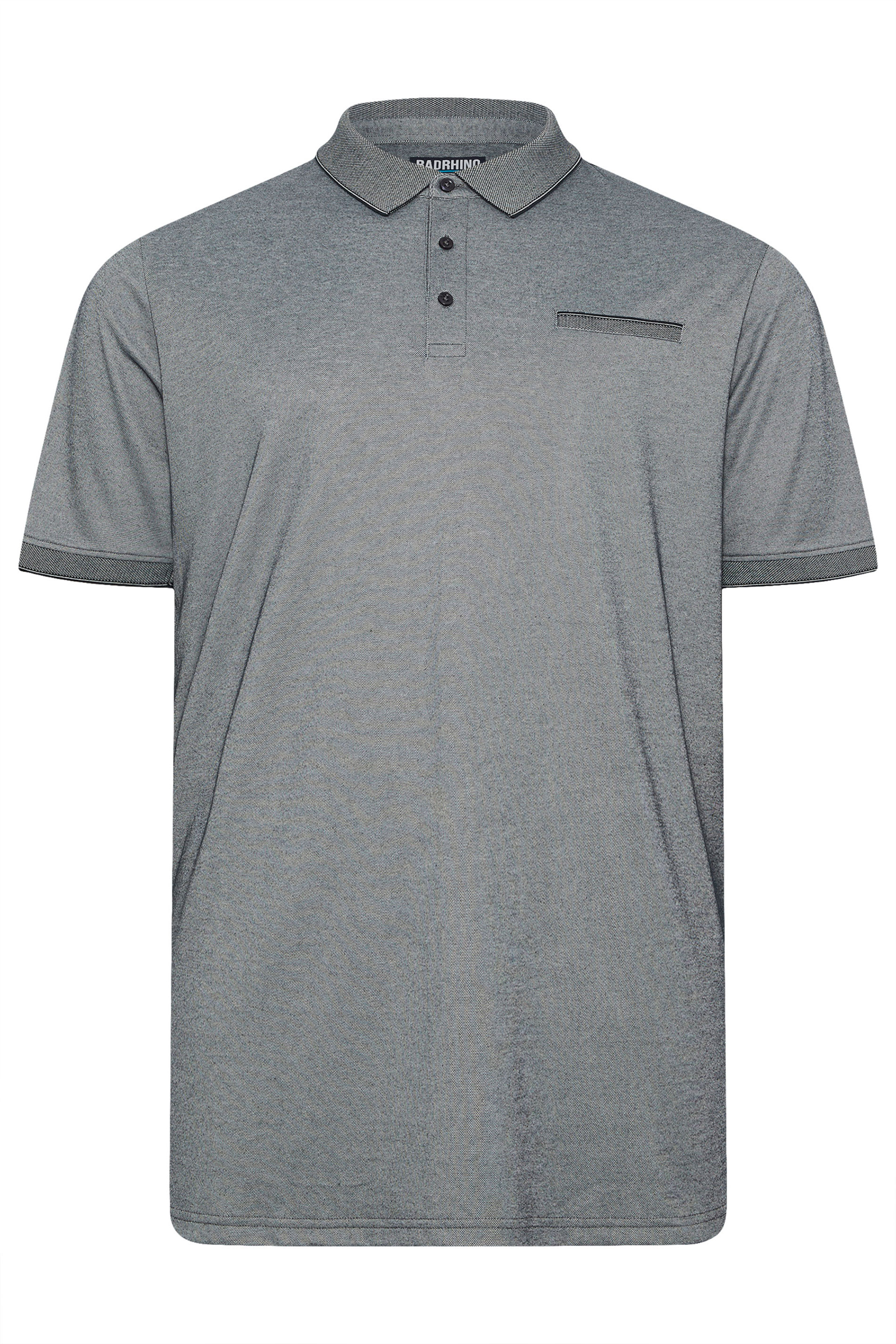 BadRhino Big & Tall Navy Blue Textured Polo Shirt | BadRhino 5