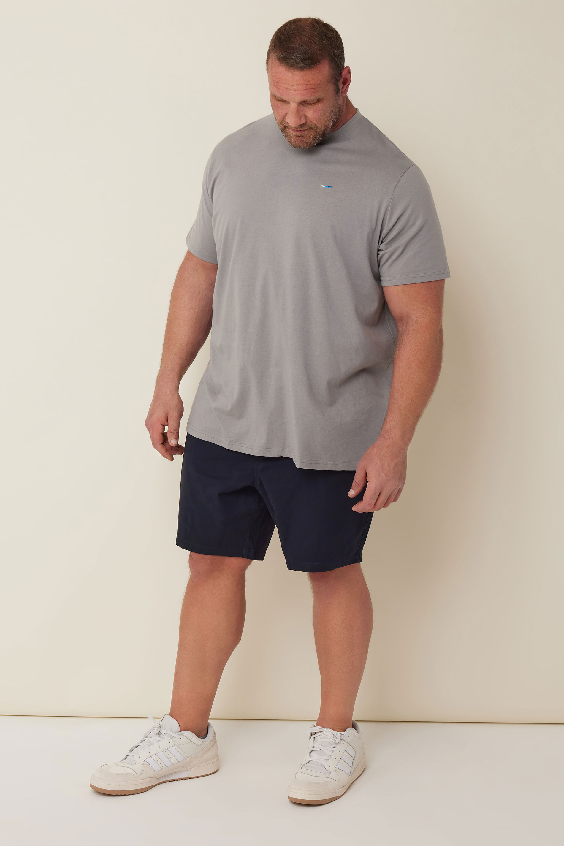 BadRhino Navy Blue Stretch Elasticated Waist Chino Shorts | BadRhino 1