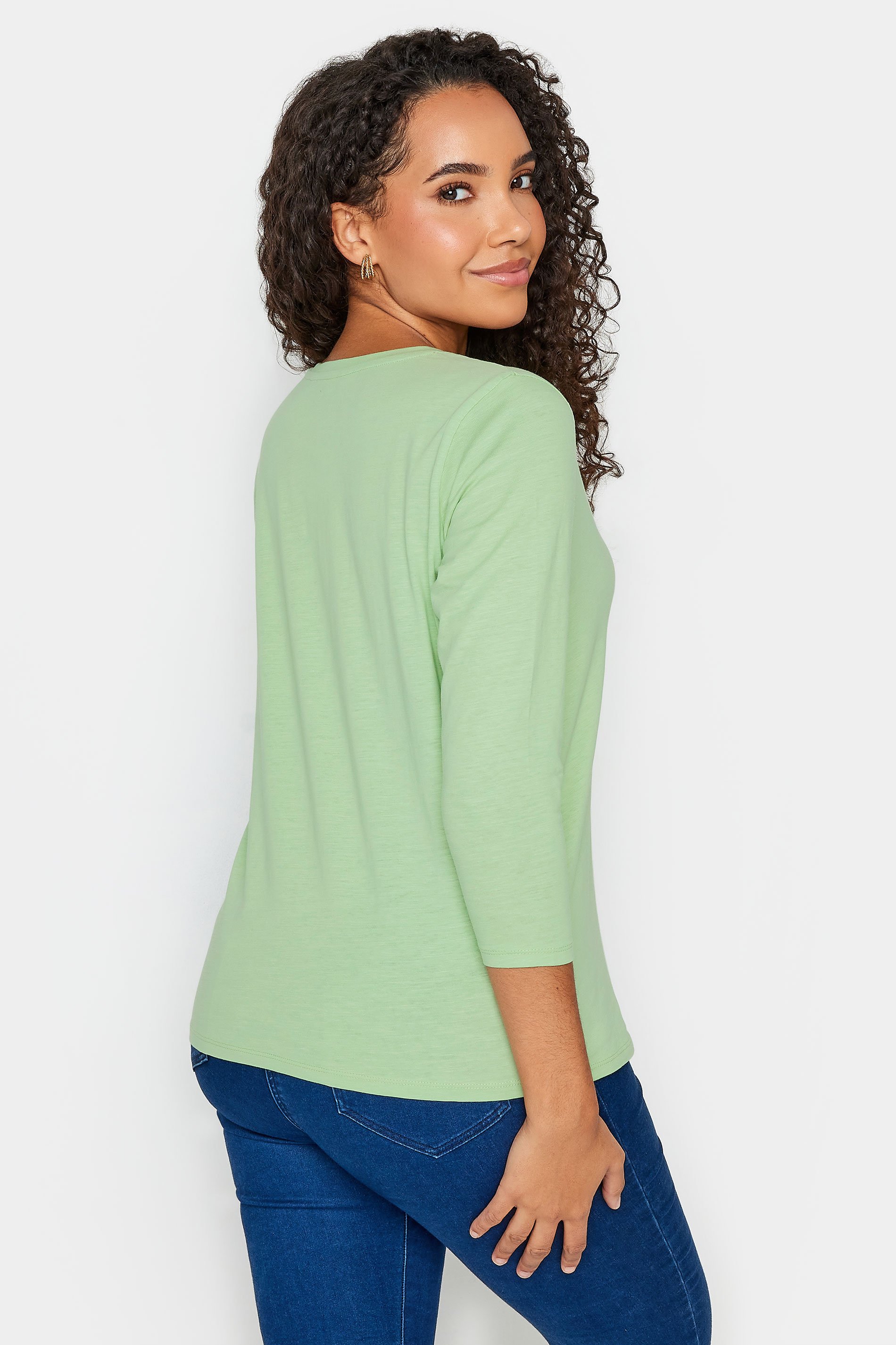 M&Co Green V-Neck Cotton T-Shirt | M&Co