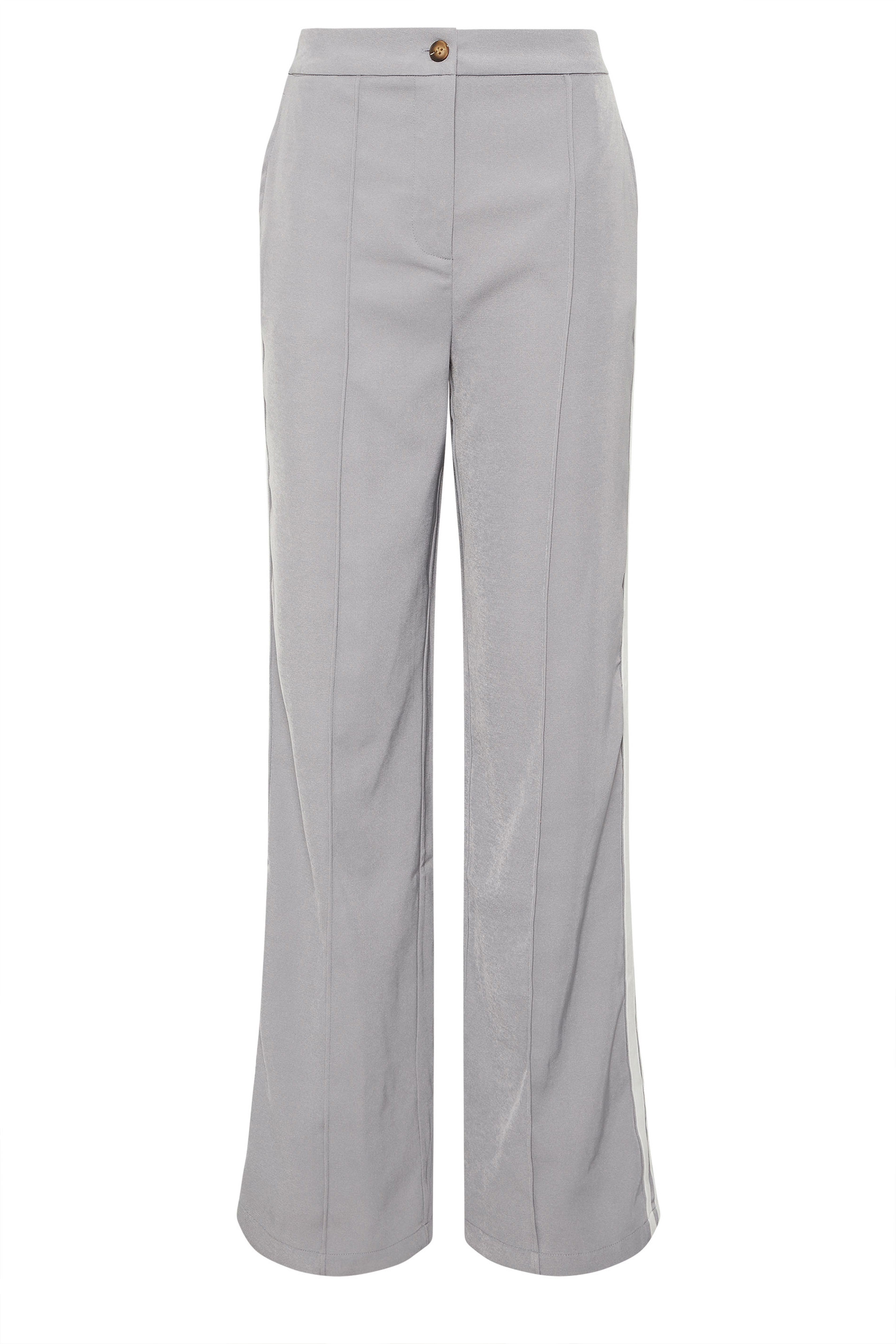 LTS Tall Women's Light Grey Side Stripe Wide Leg Trousers | Long Tall Sally 5