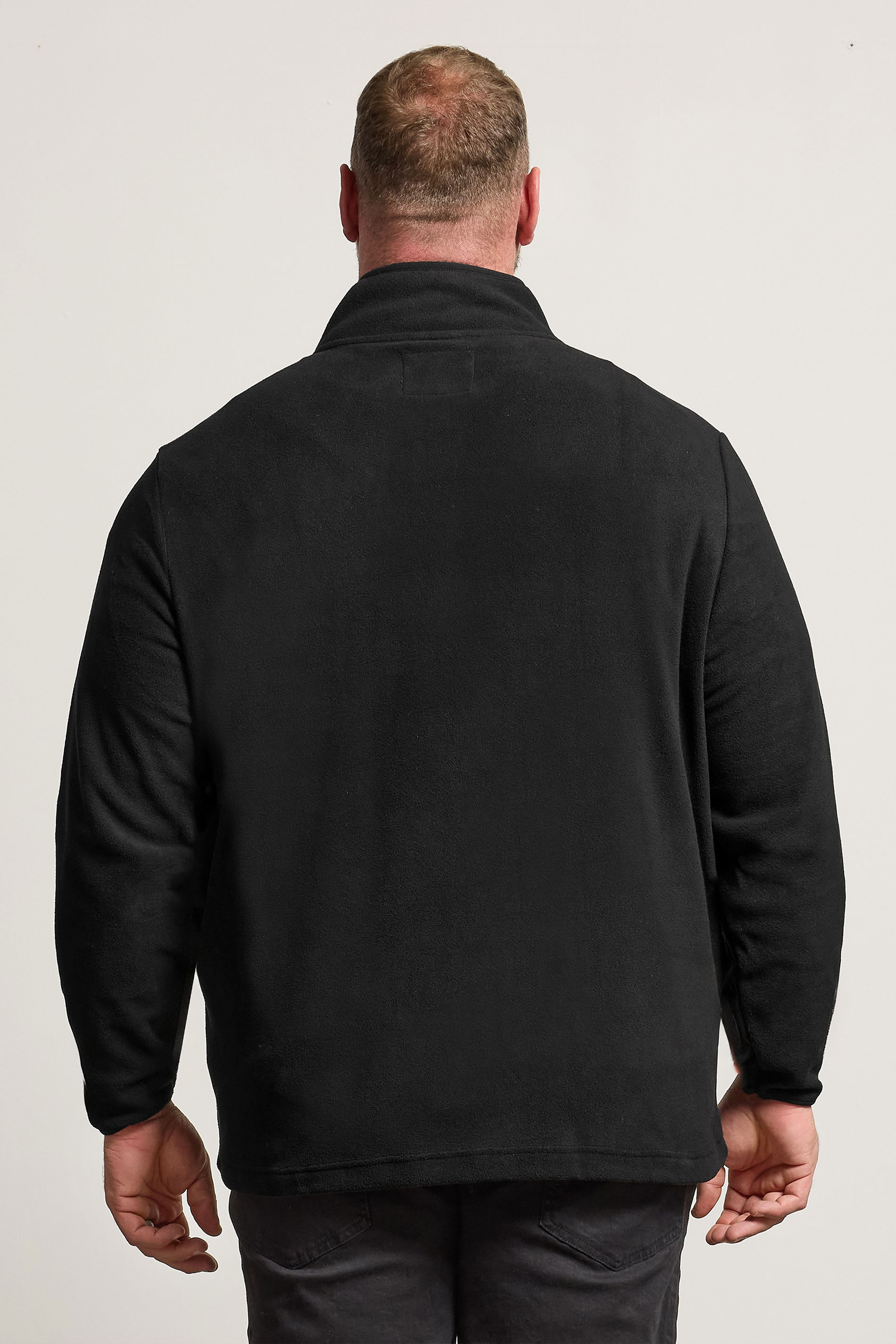 BadRhino Big & Tall Black Quarter Zip Quilted Fleece Jacket | BadRhino 4
