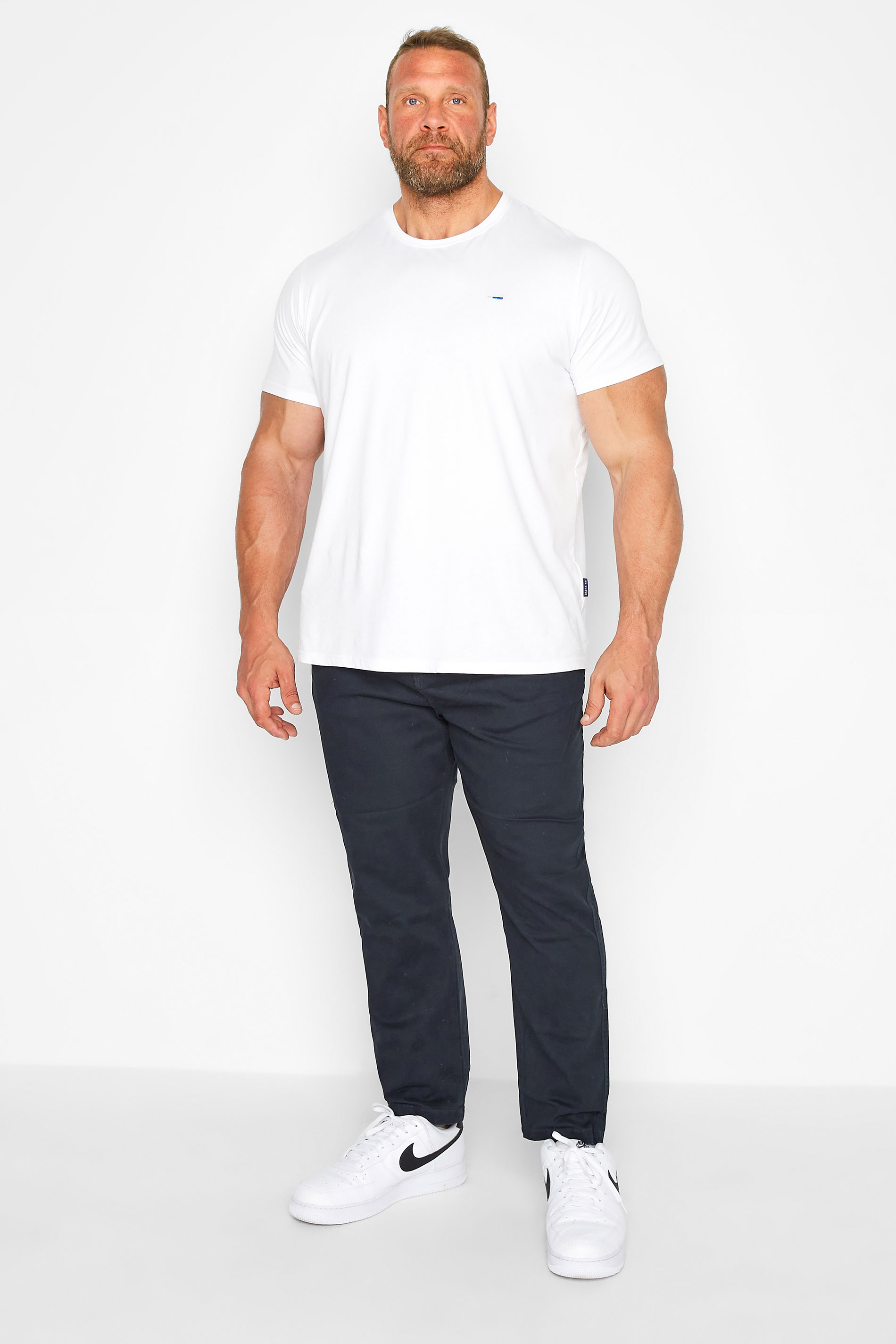 KAM Navy Blue Chino Trousers | BadRhino 1