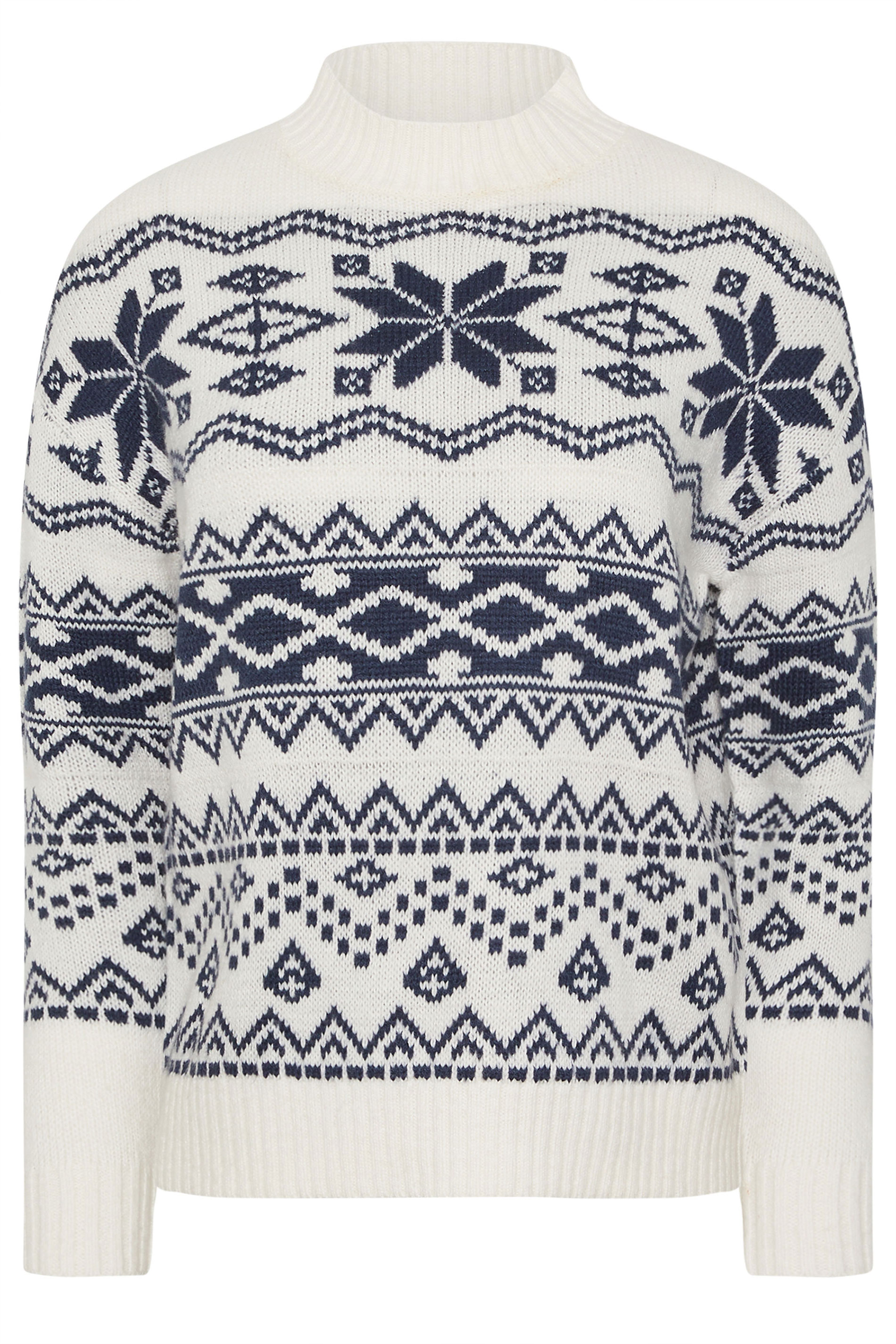 M&Co Petite Navy Blue & White Fairisle Knit Jumper | M&Co 5