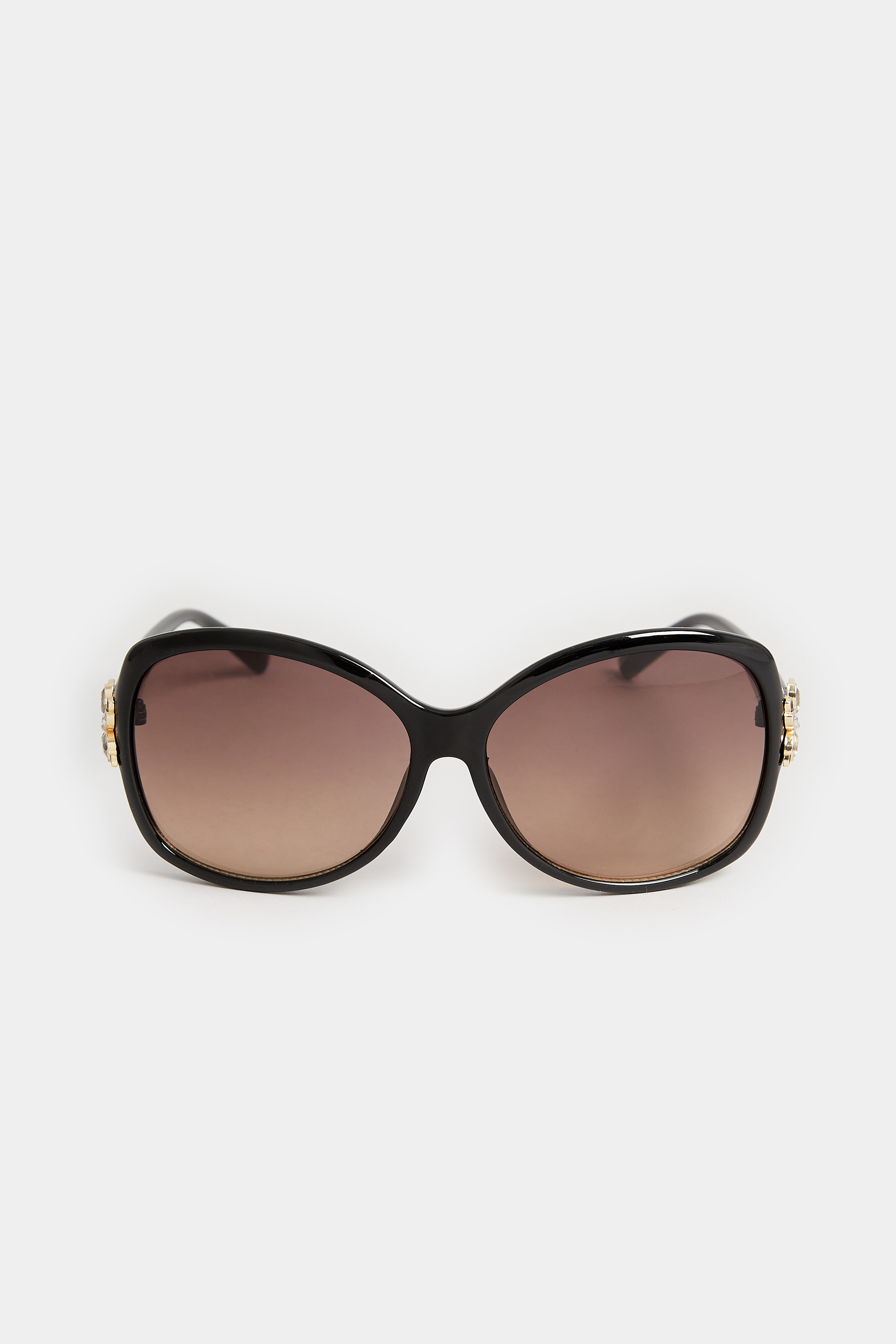 Black Oversized Floral Detail Sunglasses | Yours Clothing 2