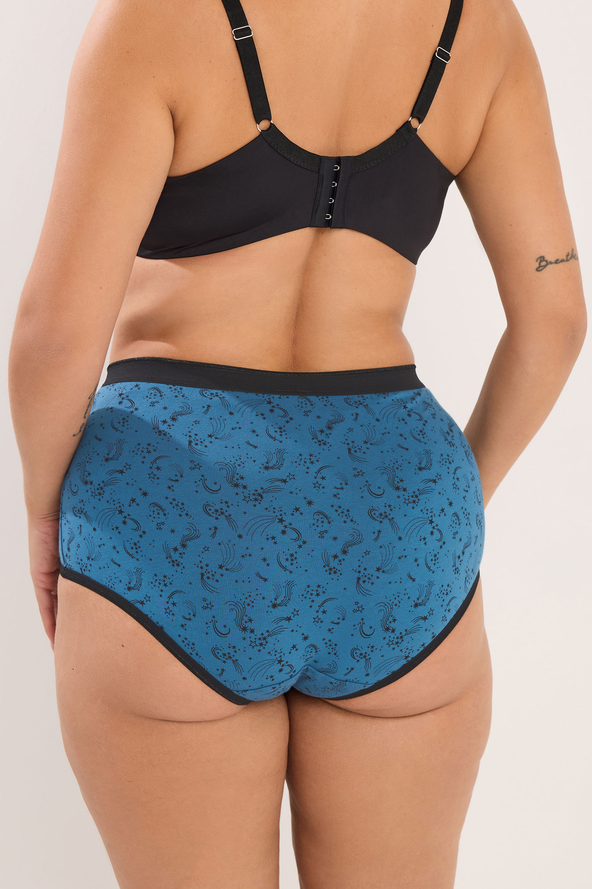 YOURS 5 PACK Plus Size Teal Blue Shooting Star Full Briefs | Yours Clothing 4