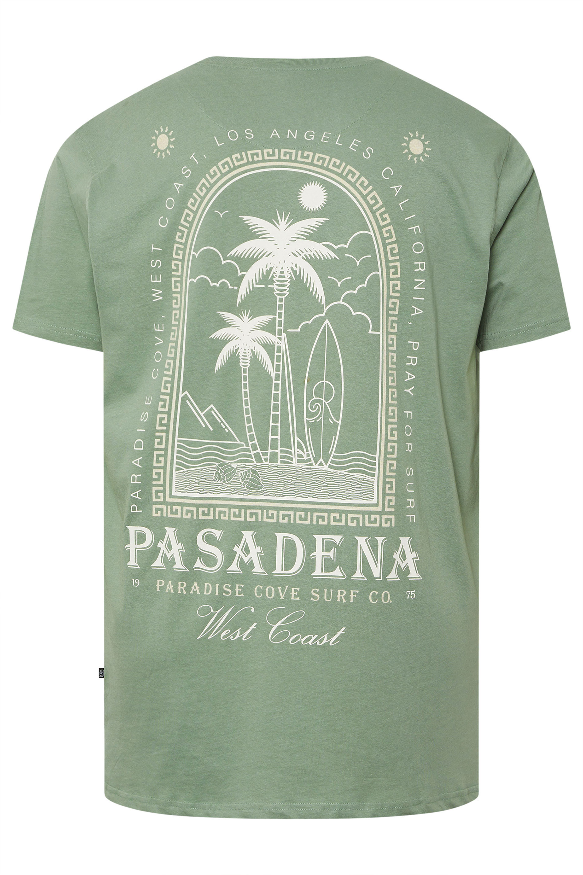 KAM Big & Tall Sage Green 'Pasadena' Reverse T-Shirt | BadRhino 4