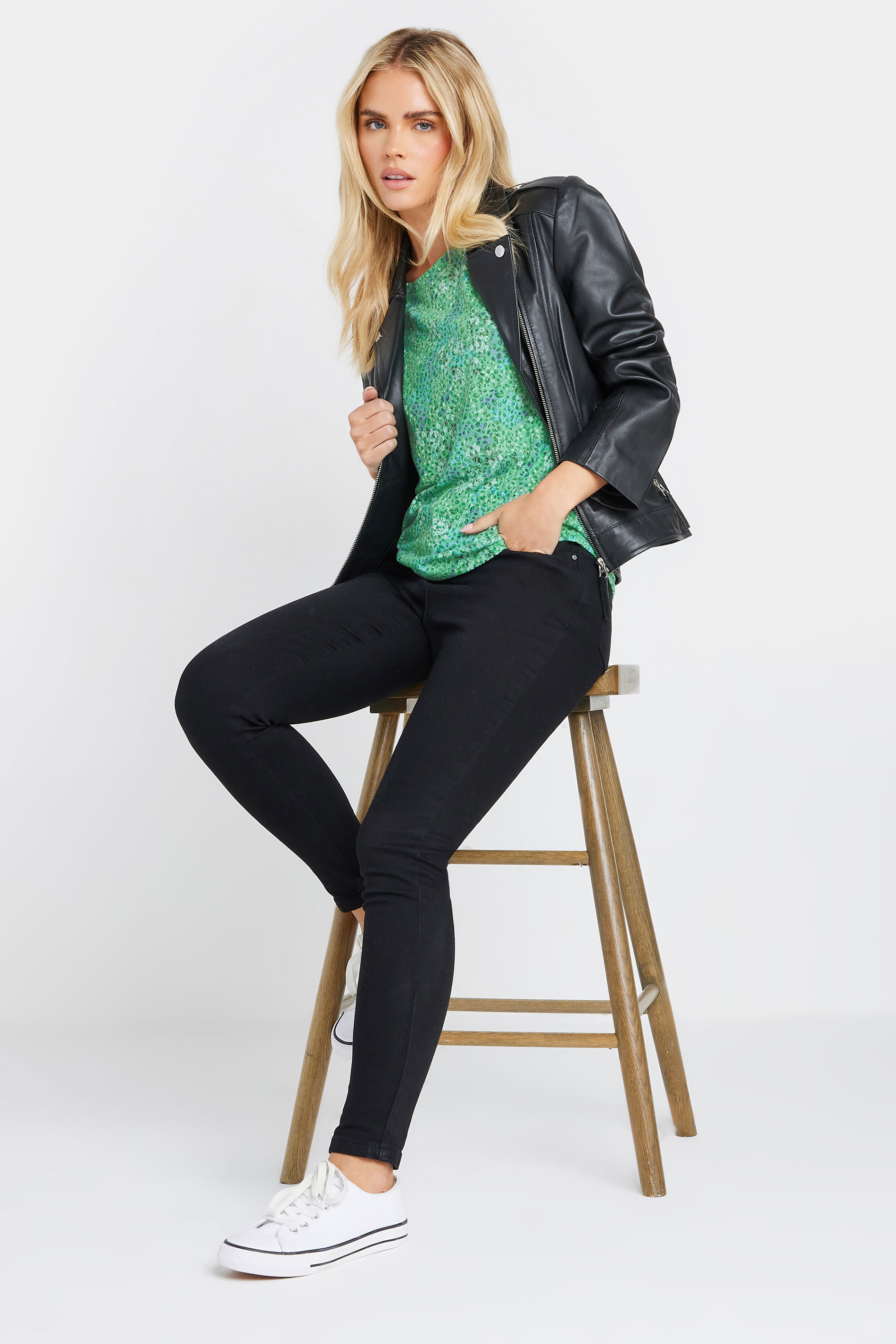 M&Co Petite Green Floral Print T-shirt | M&Co 1