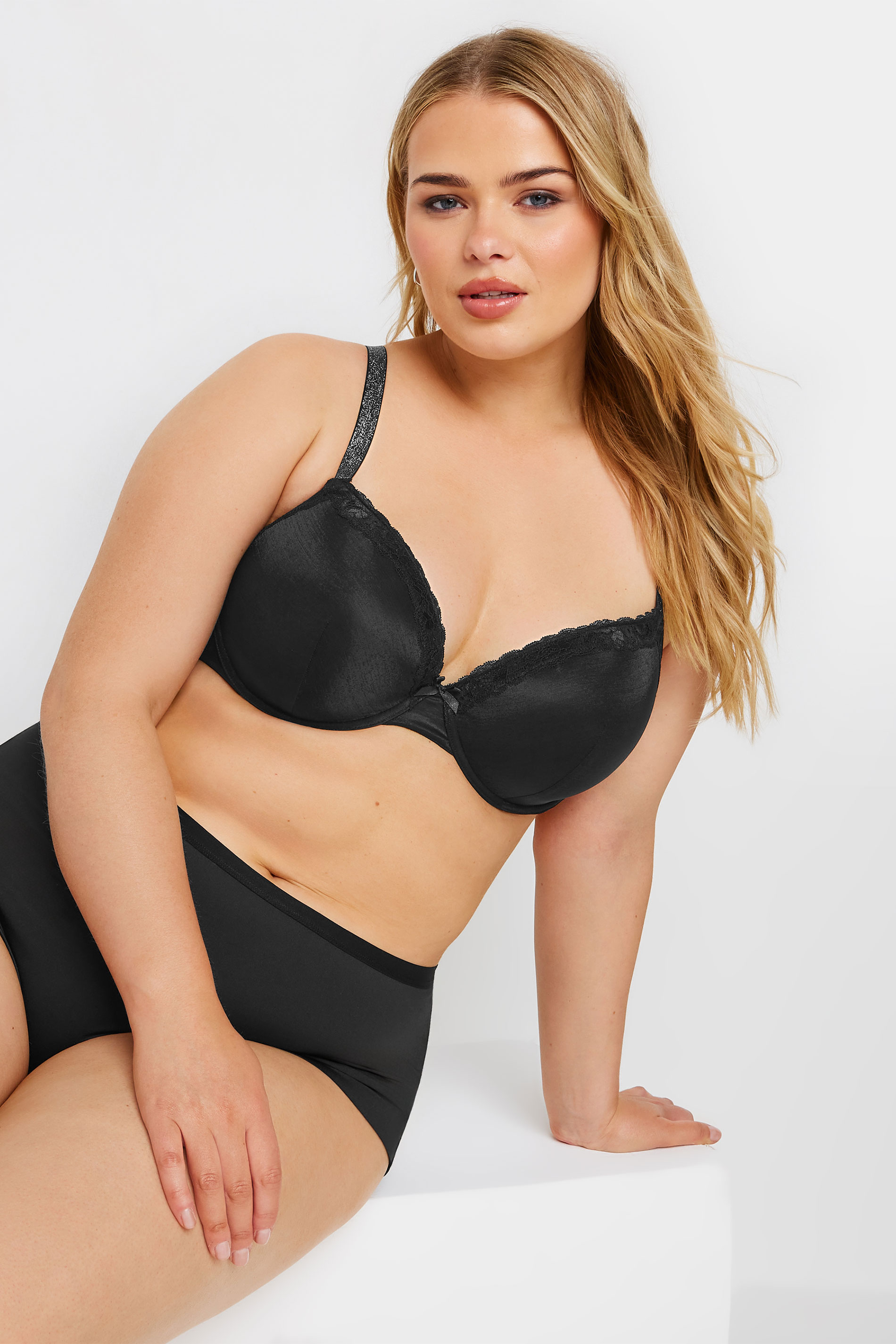 YOURSET 2 PACK Plus Size Red & Black Underwired T-Shirt Bras | Yours Clothing 5