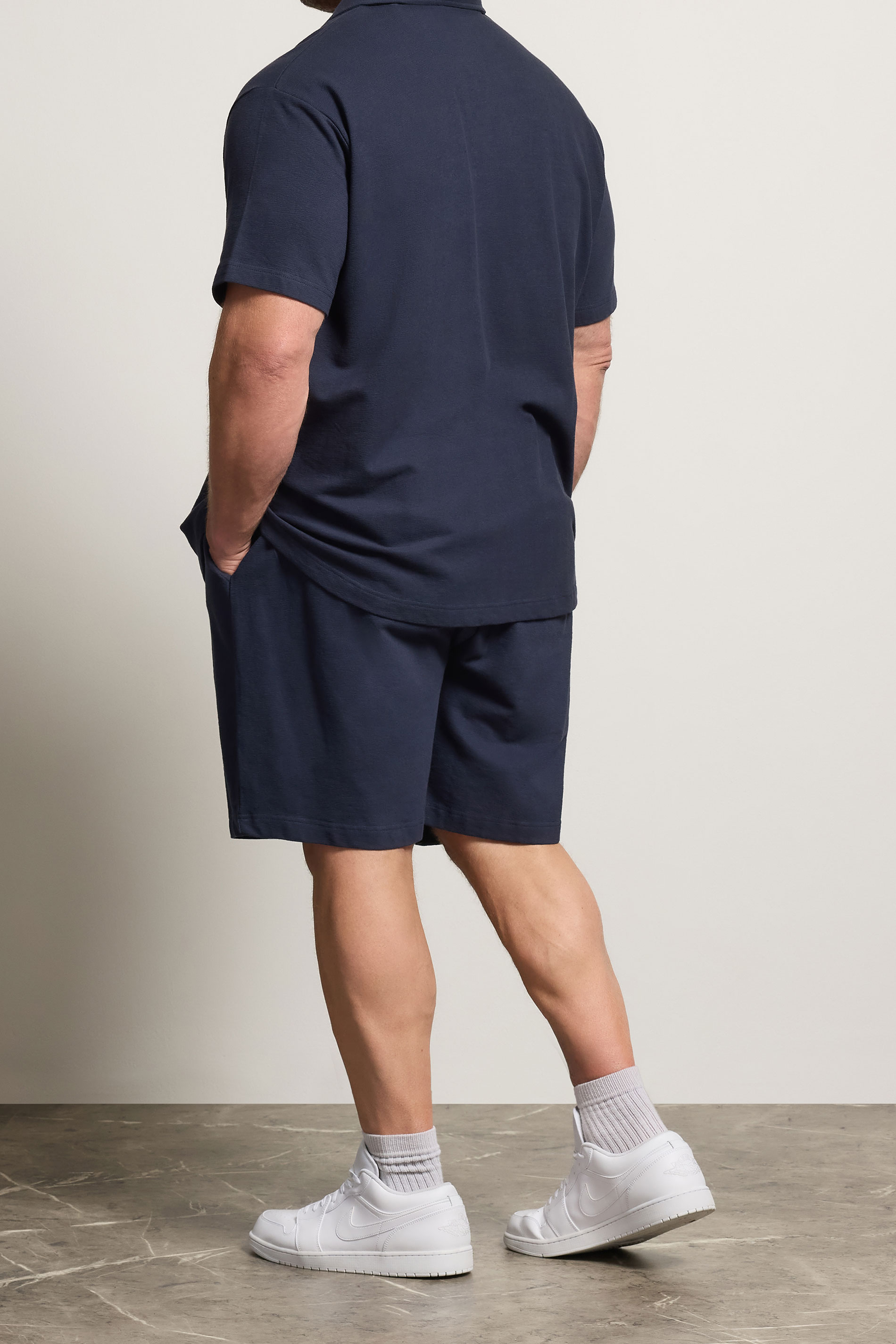 BadRhino Big & Tall Navy Blue Textured Shorts | BadRhino 2