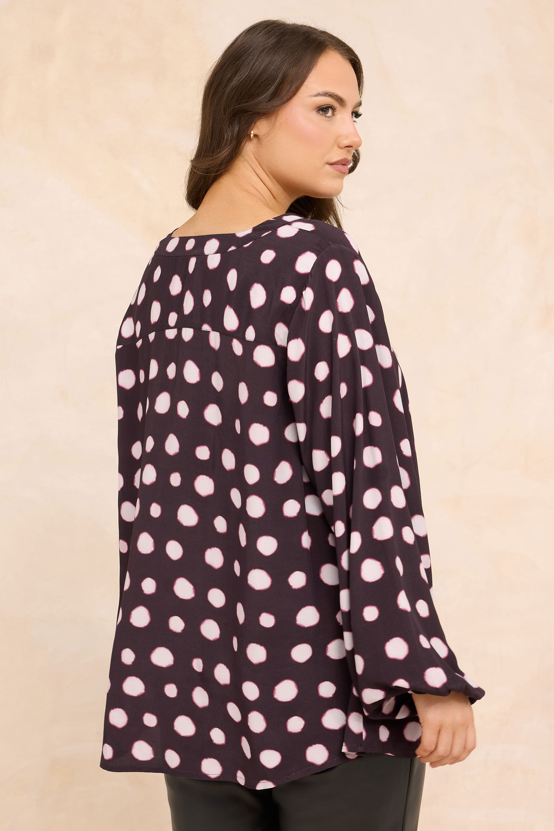 EVANS Plus Size Purple Spot Print Pleated Swing Top | Evans 2