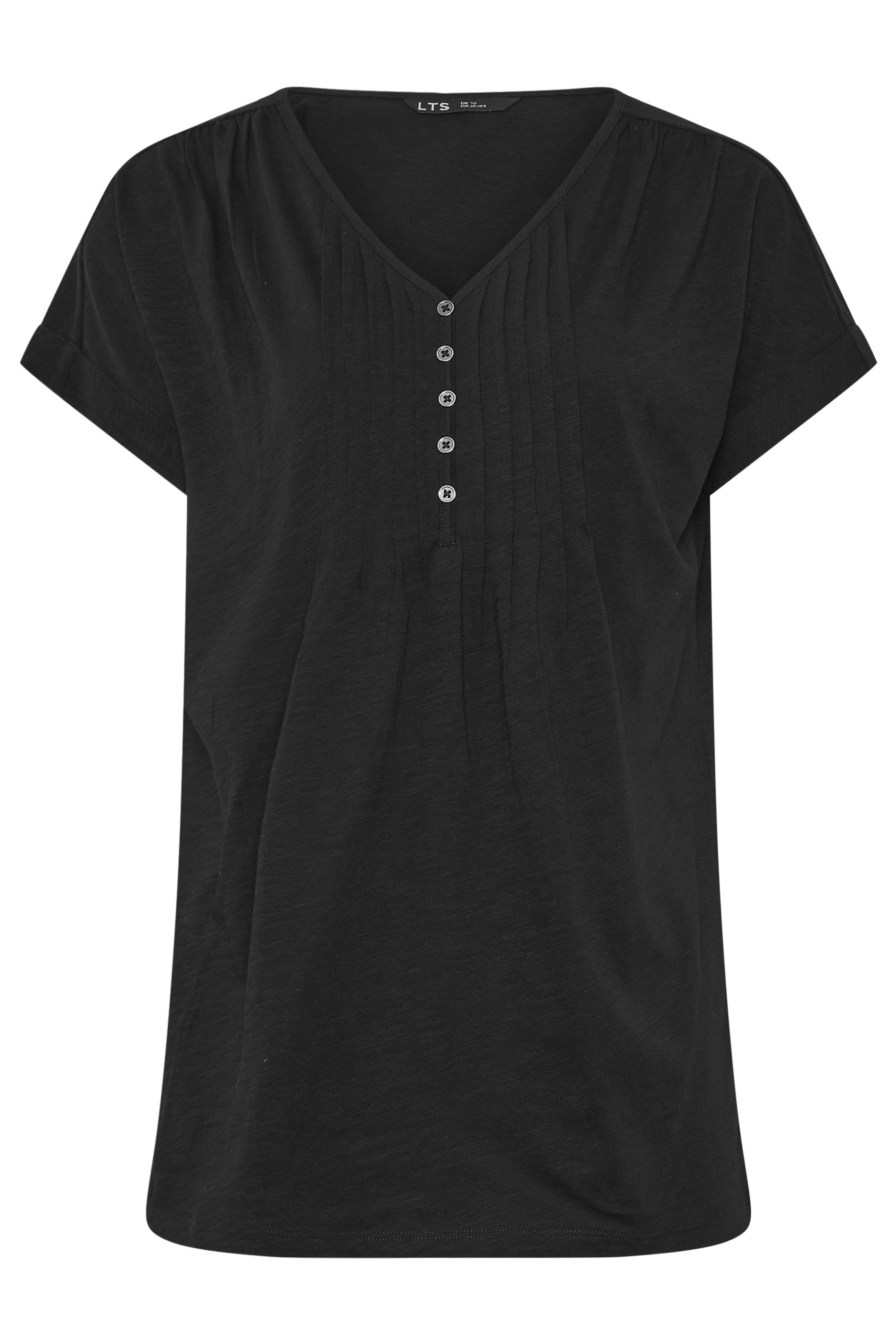 LTS Tall 2 PACK Black & White Cotton Henley Tops | Long Tall Sally 9