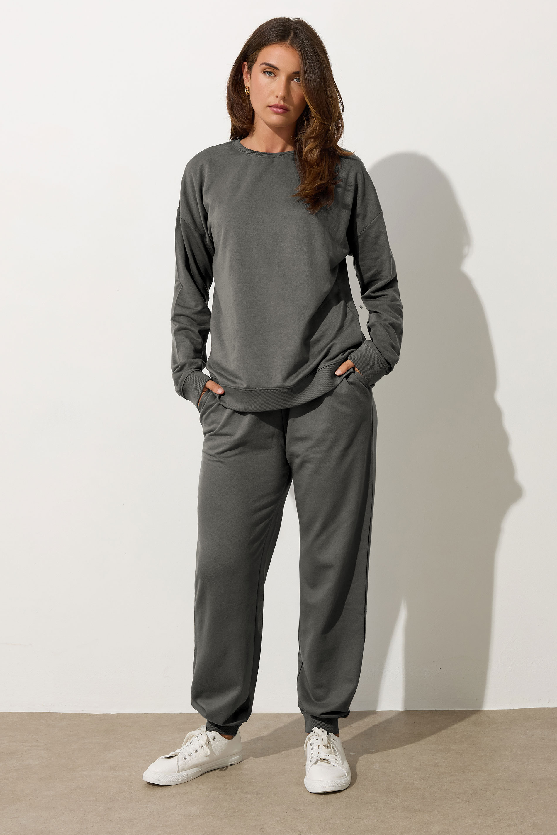 LTS Tall Charcoal Grey Cuffed Joggers | Long Tall Sally 3
