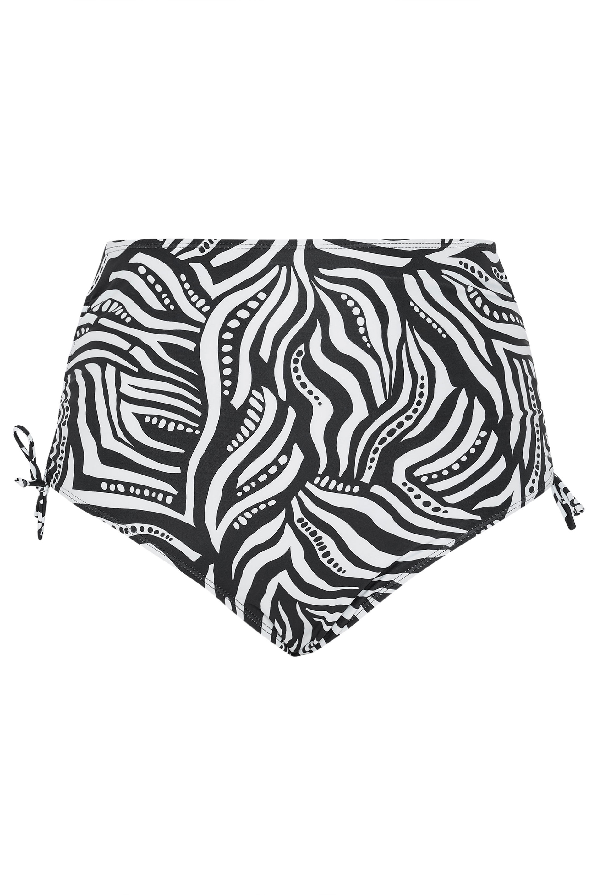 YOURS Plus Size Black Abstract Super High Waist Bikini Brief | Yours Clothing 3