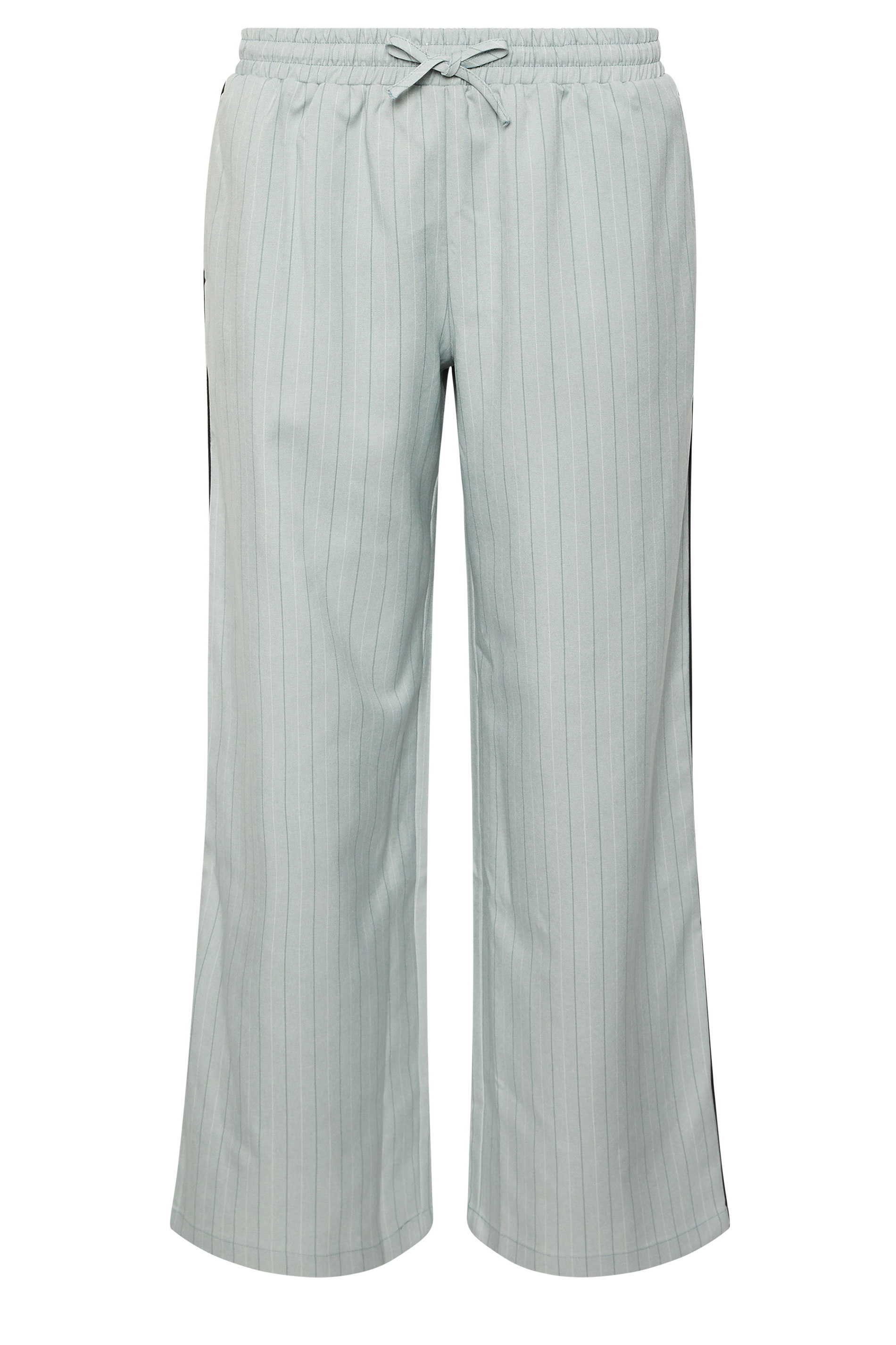 PixieGirl Petite Women's Blue Stripe Pull On Wide Leg Trousers | PixieGirl 7