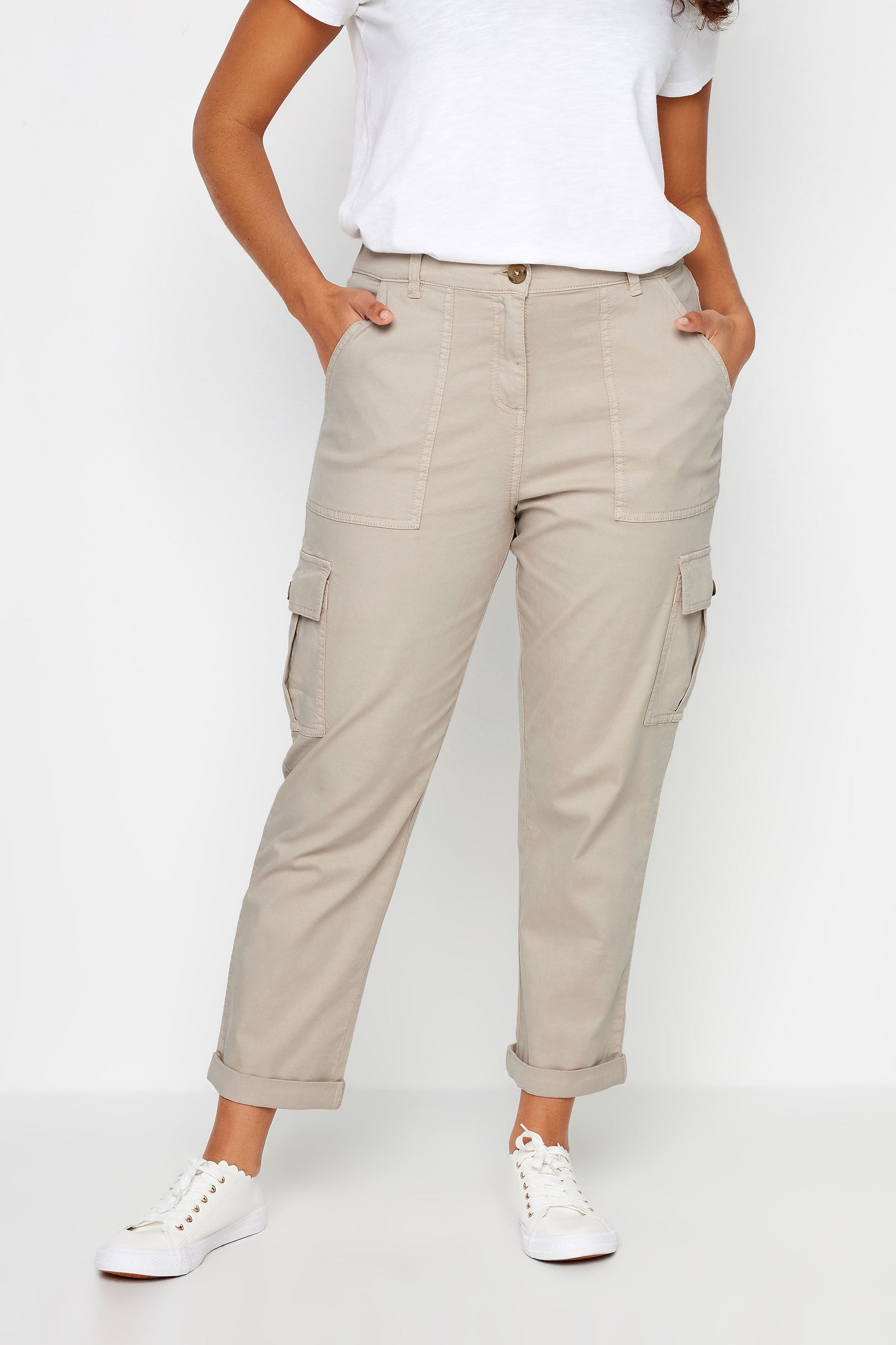M&Co Neutral Brown Cargo Trousers | M&Co 2