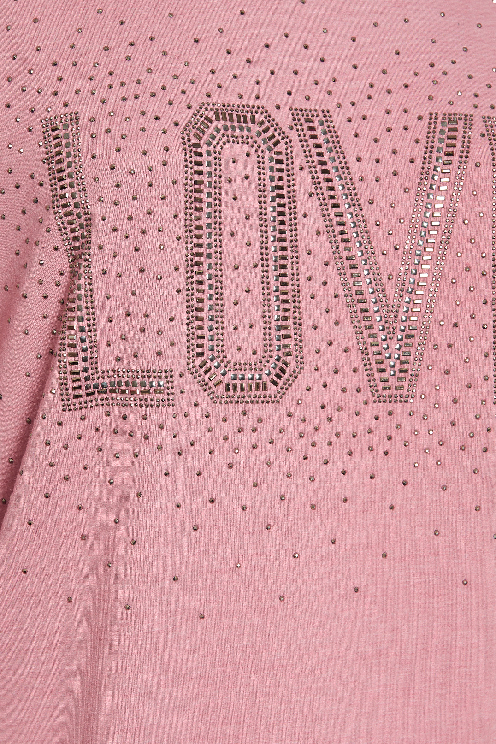YOURS Plus Size Pink Diamante Embellished 'Love' Hoodie Dress | Yours Clothing 6