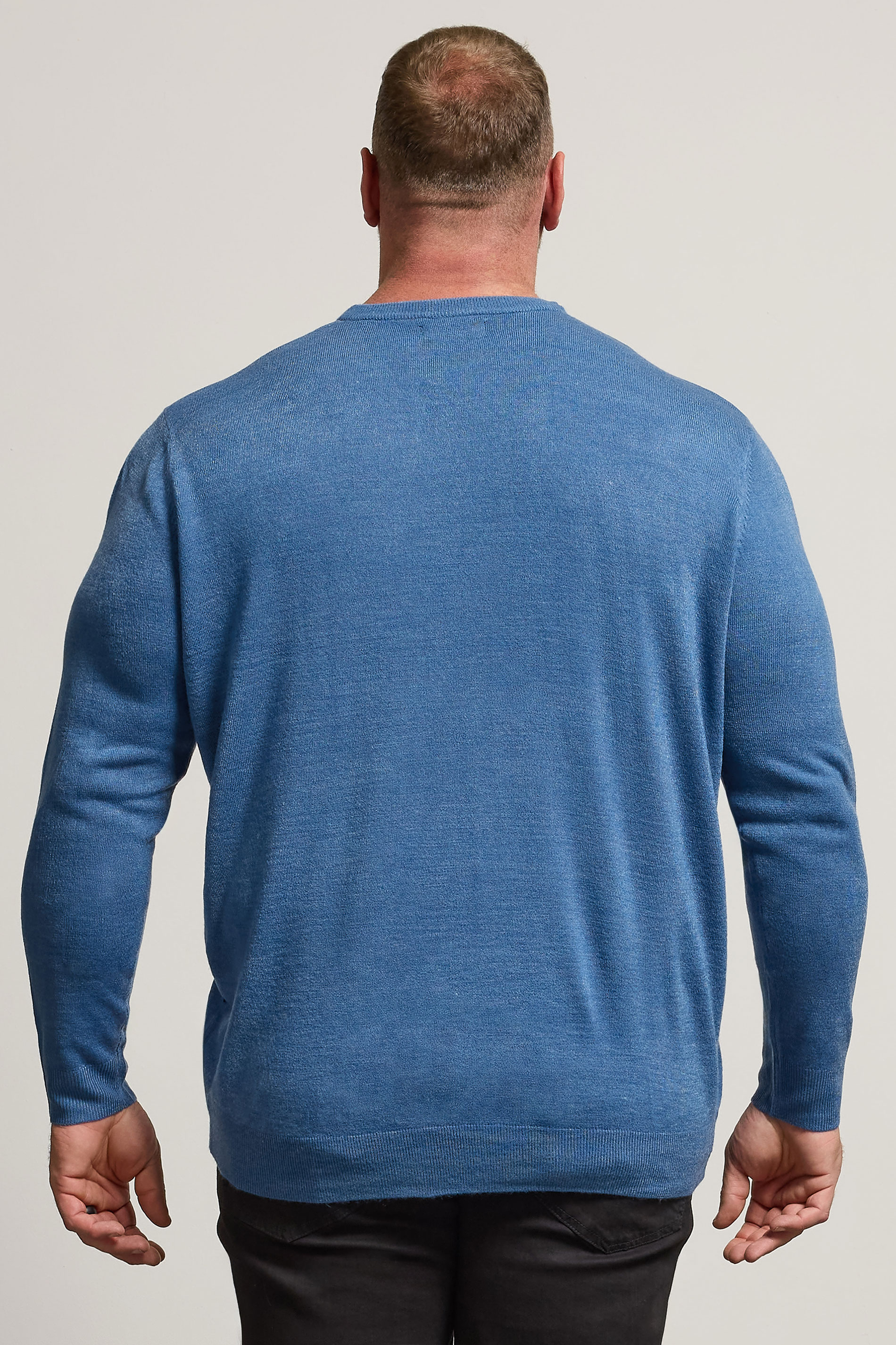 BadRhino Big & Tall Blue Crew Neck Jumper | BadRhino 2
