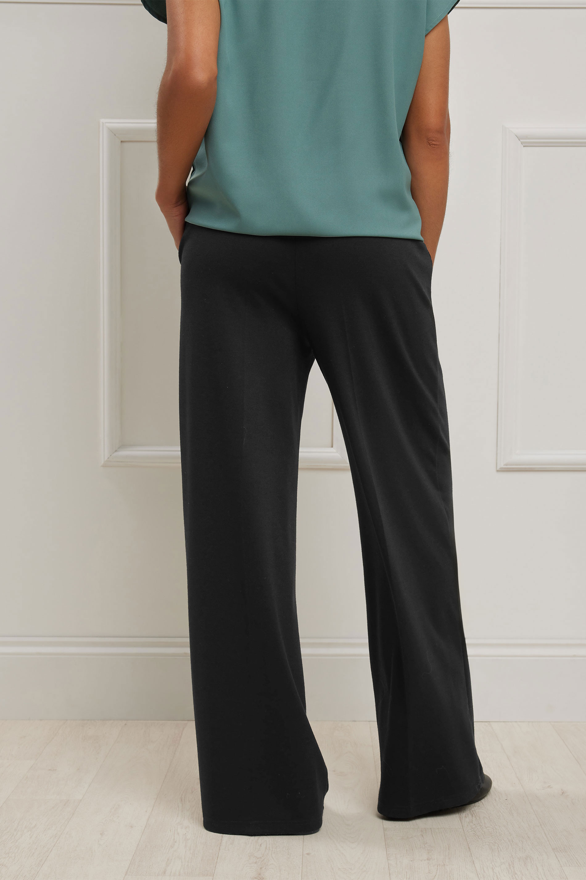 M&Co Black Ponte Wide Leg Trousers | M&Co 5
