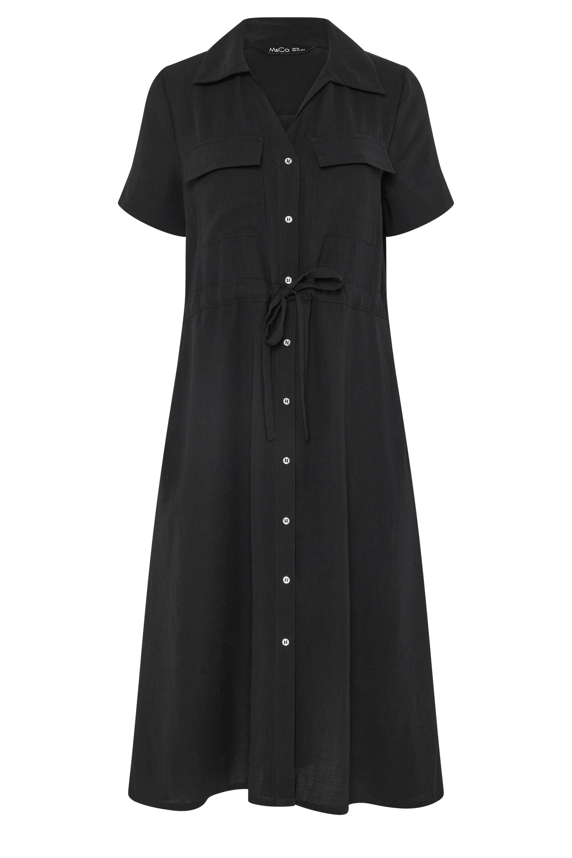 M&Co Petite Black Utility Shirt Dress | M&Co 5