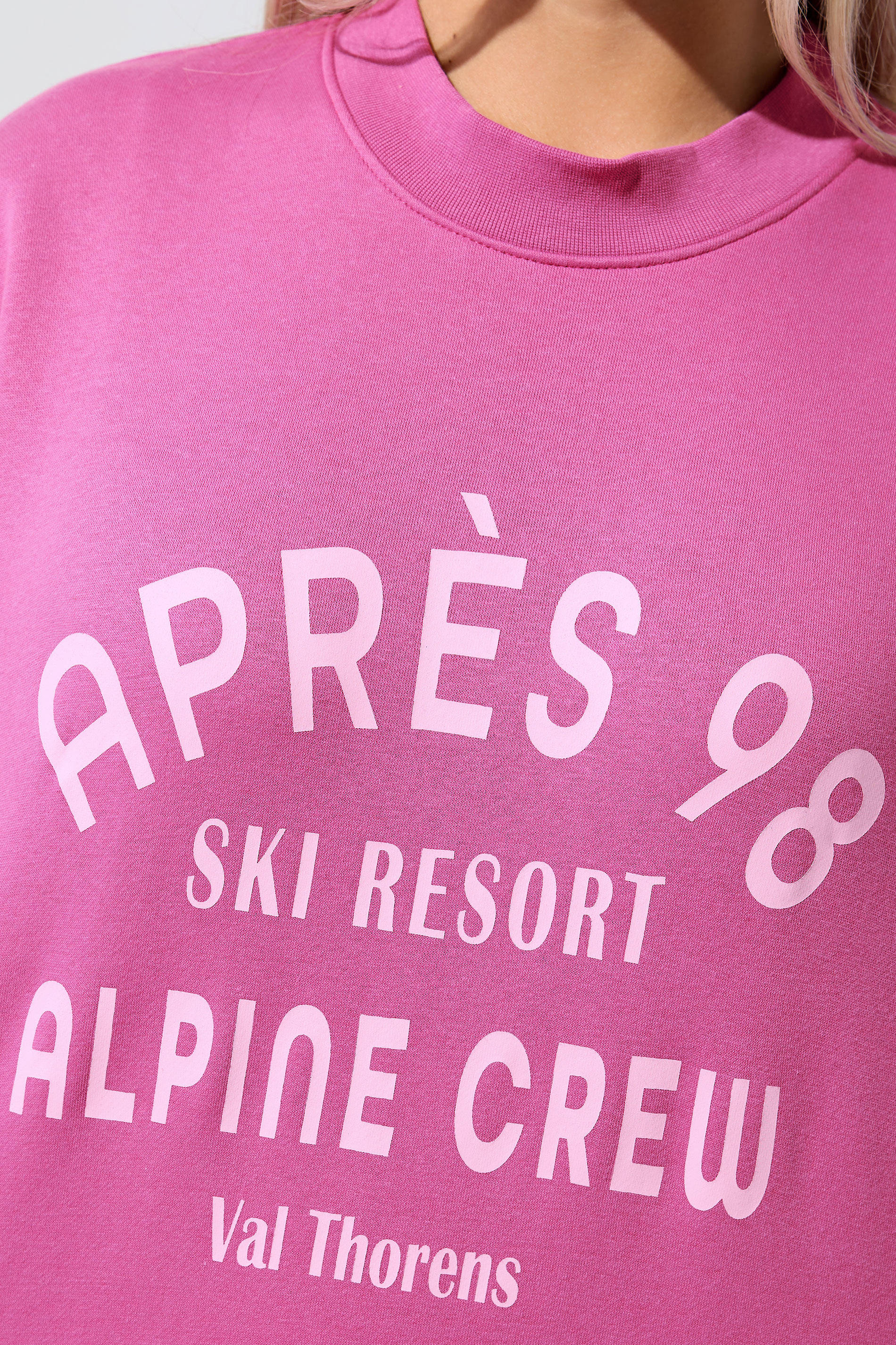 LIMITED COLLECTION Plus Size Pink 'Après 98' Slogan Sweatshirt | Yours Clothing 5