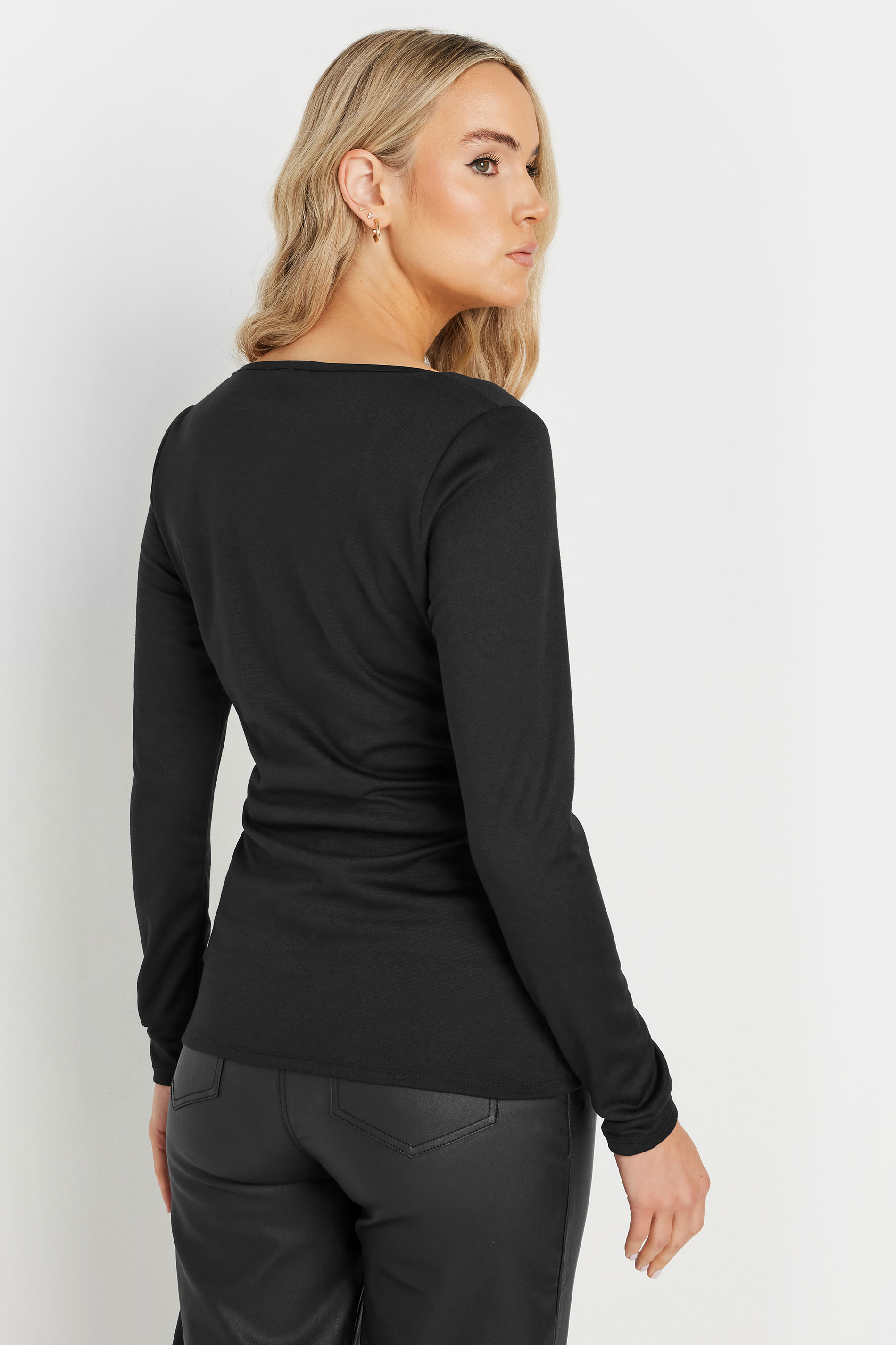 LTS Tall Black Square Notch Neck Top | Long Tall Sally 2