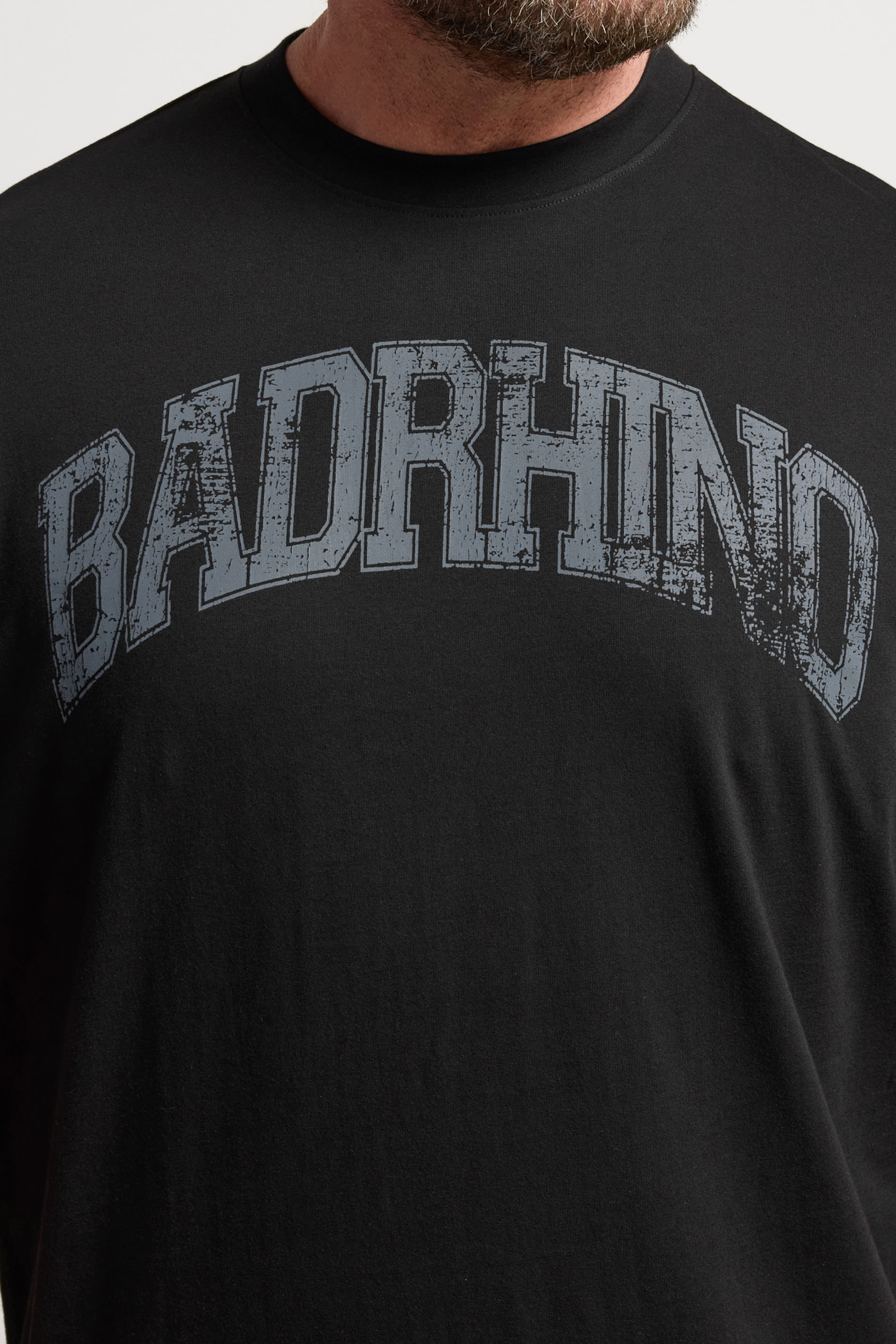 BadRhino Big & Tall Black Distressed Graphic T-Shirt | BadRhino 4