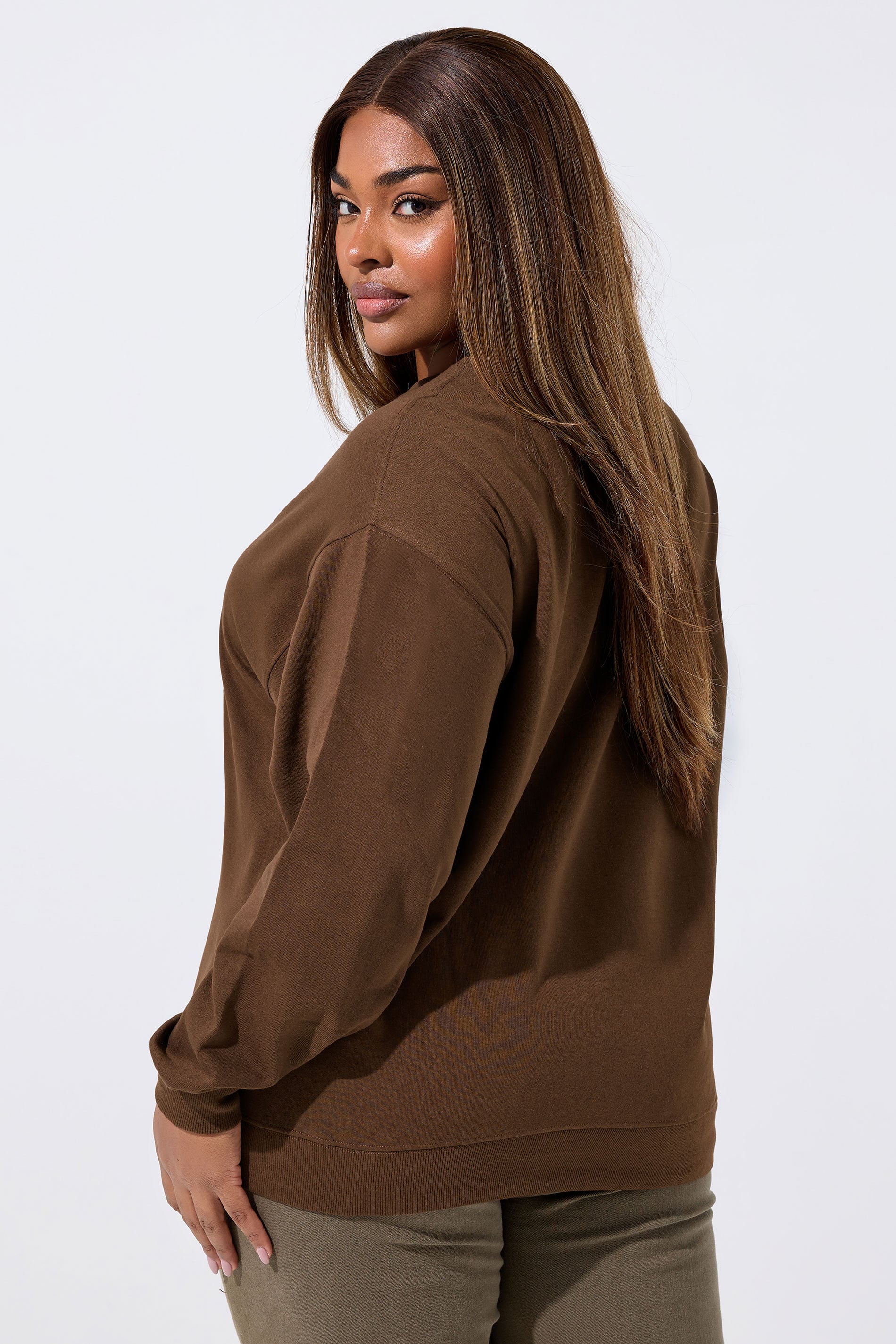 LIMITED COLLECTION Plus Size Chocolate Brown 'The Wild West' Cow Print Sweatshirt | Yours Clothing 2