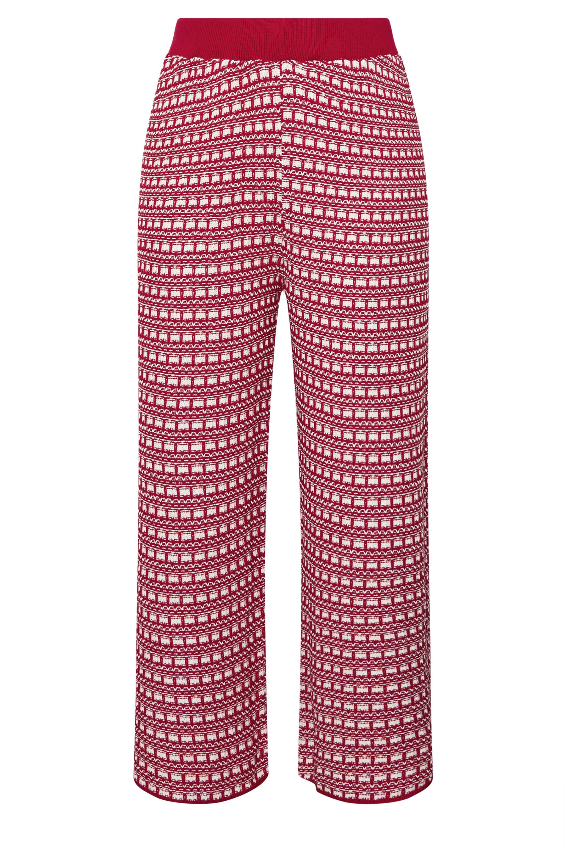 LIMITED COLLECTION Plus Size Red Boucle Wide Leg Trousers | Yours Clothing 5