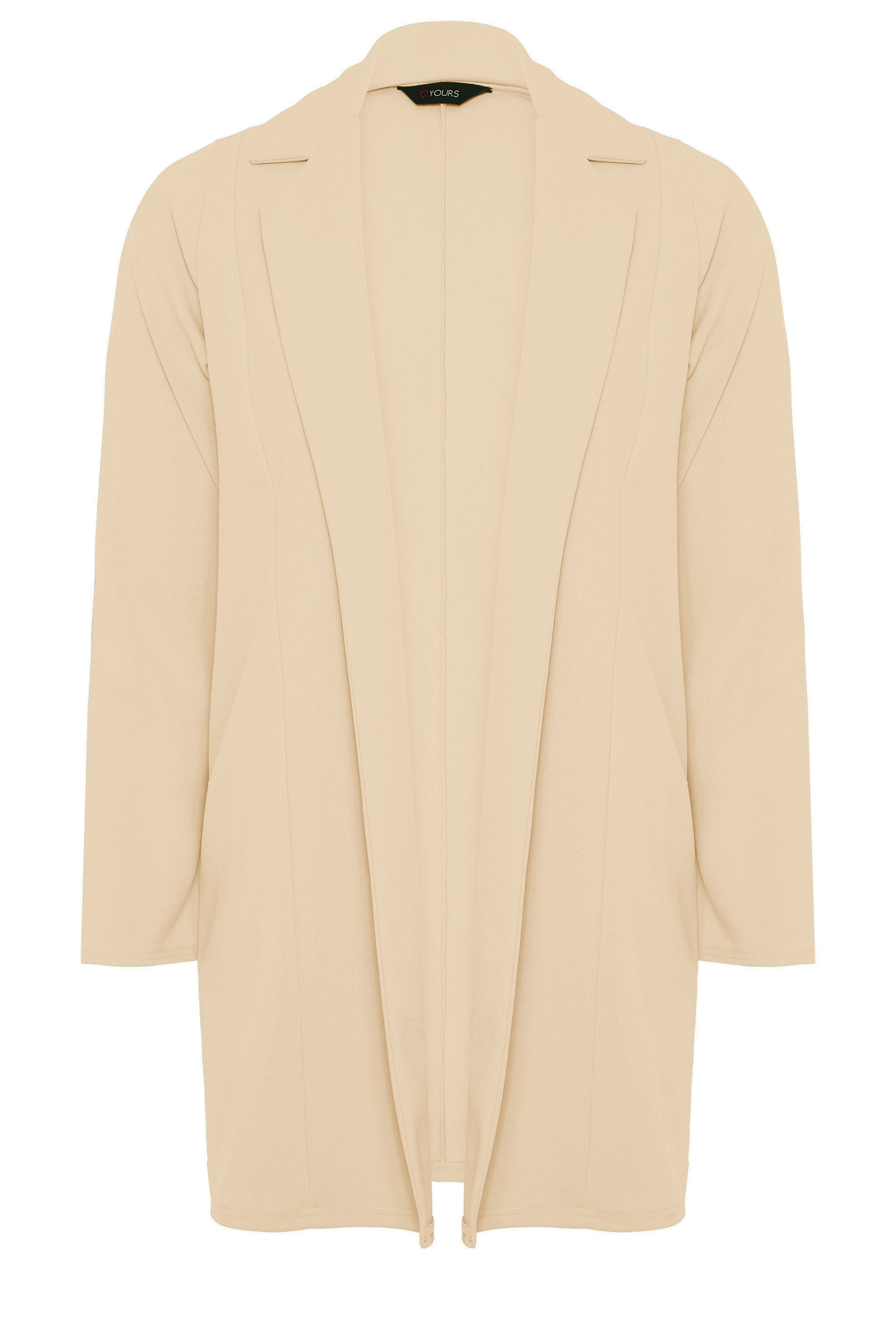 YOURS Curve Plus Size Beige Brown Longline Blazer | Yours Clothing  2