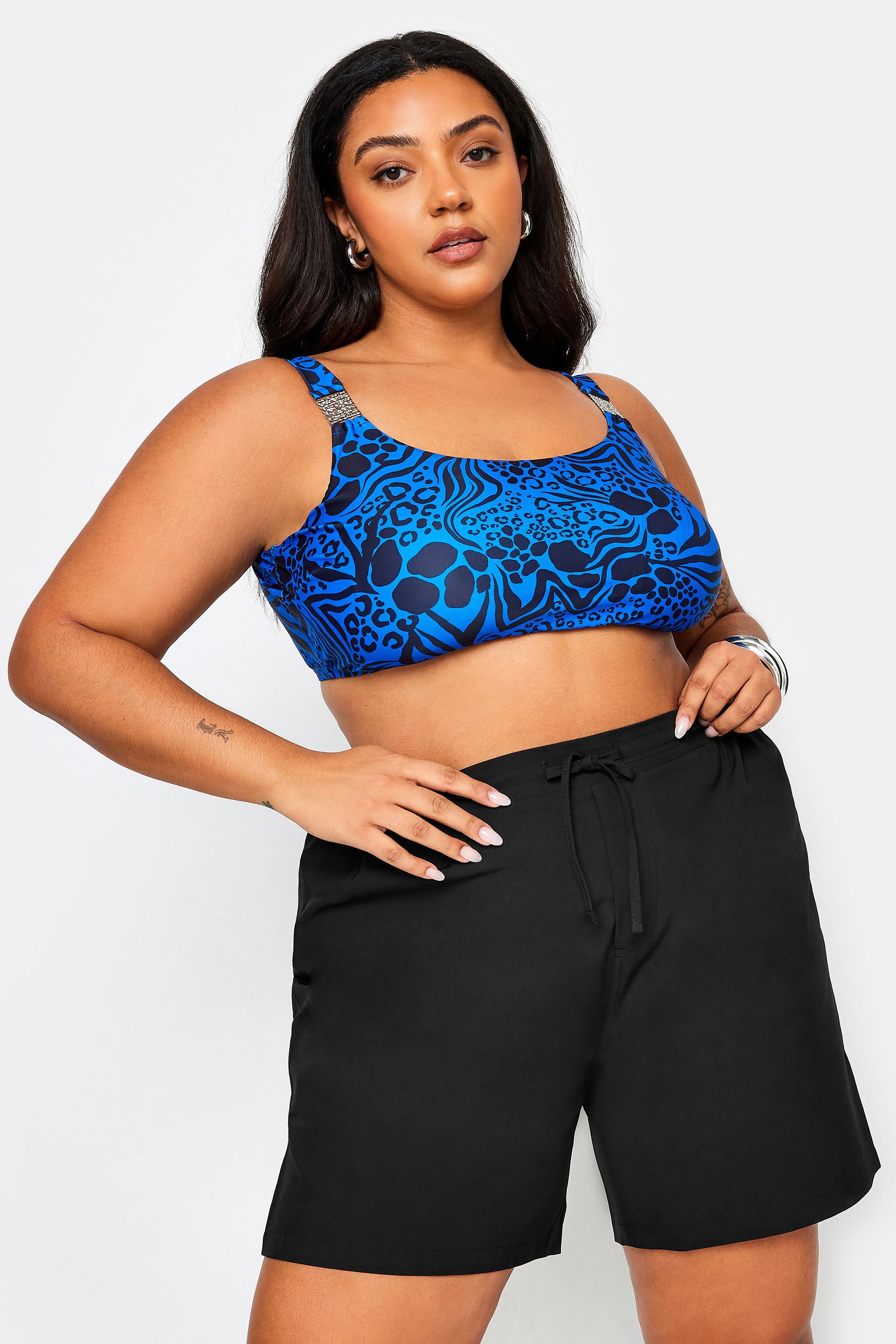 YOURS Plus Size Black Drawstring Swim Shorts | Yours Clothing 3