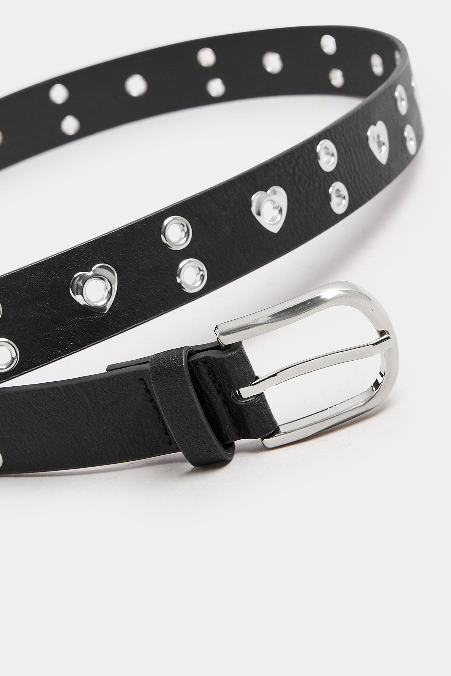 Black Eyelet Heart Detail Belt | Yours Clothing 2