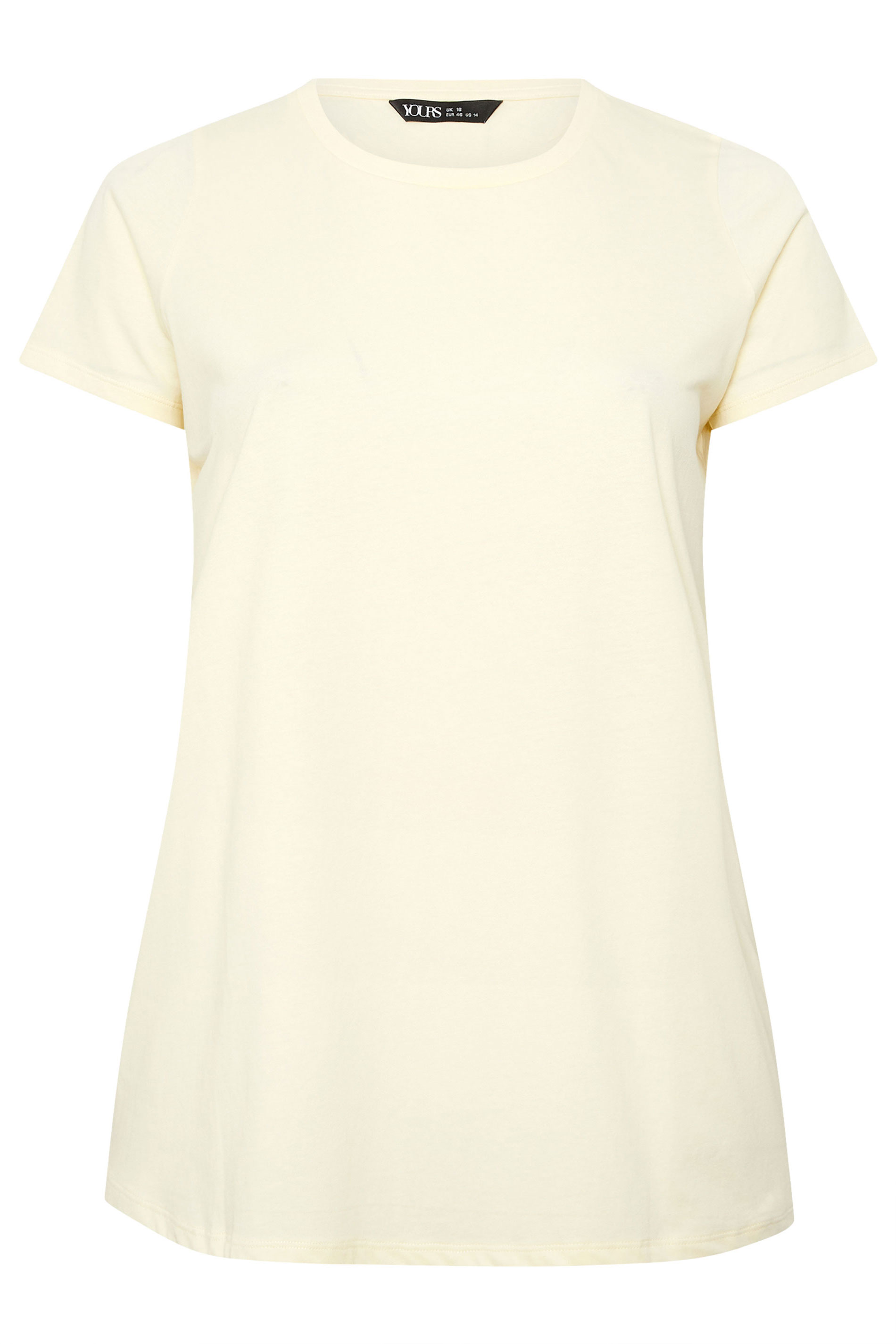 YOURS Plus Size Butter Yellow Core T-Shirt | Yours Clothing 5