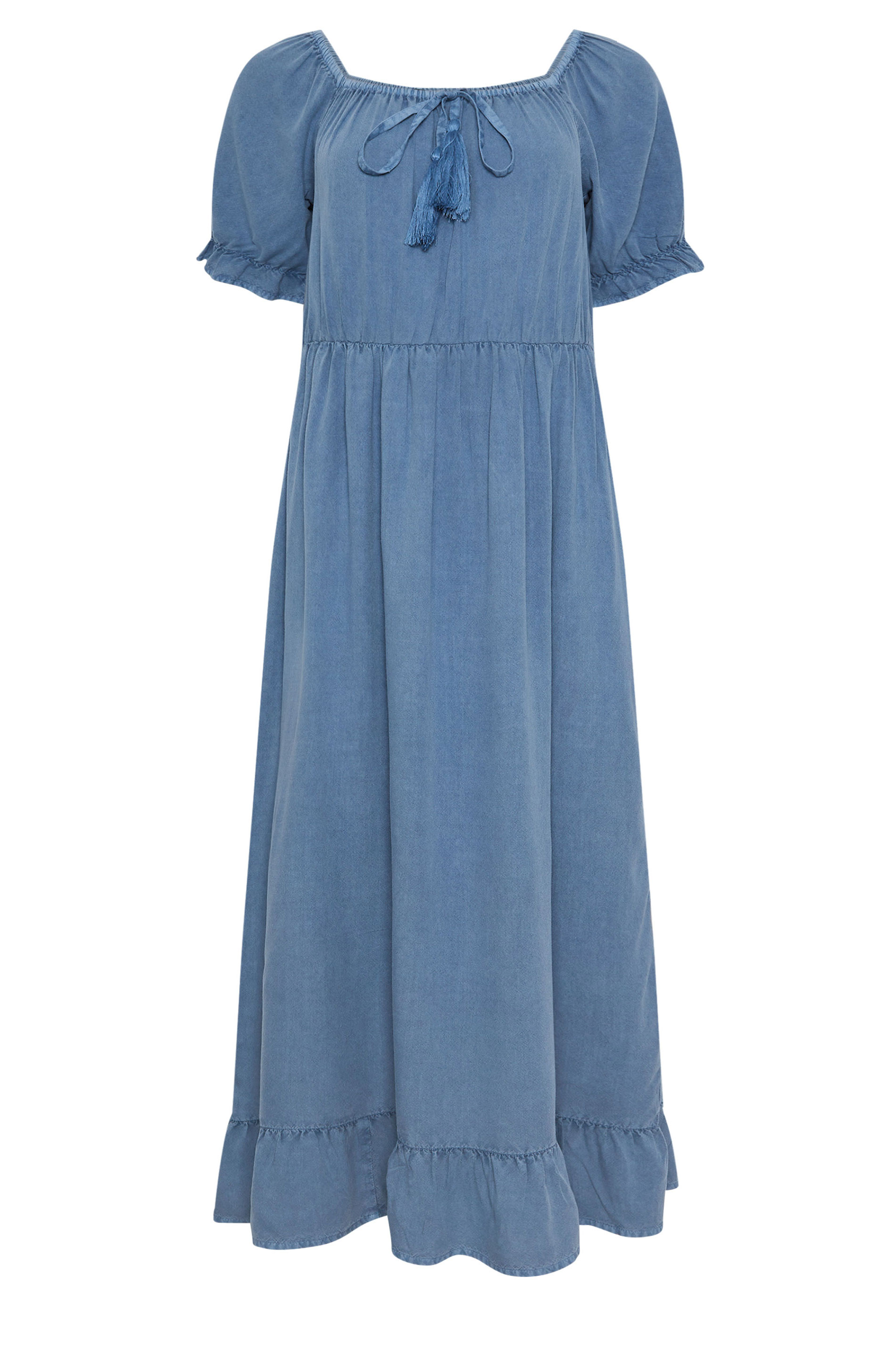 M&Co Blue Tassel Detail Smock Dress | M&Co 5