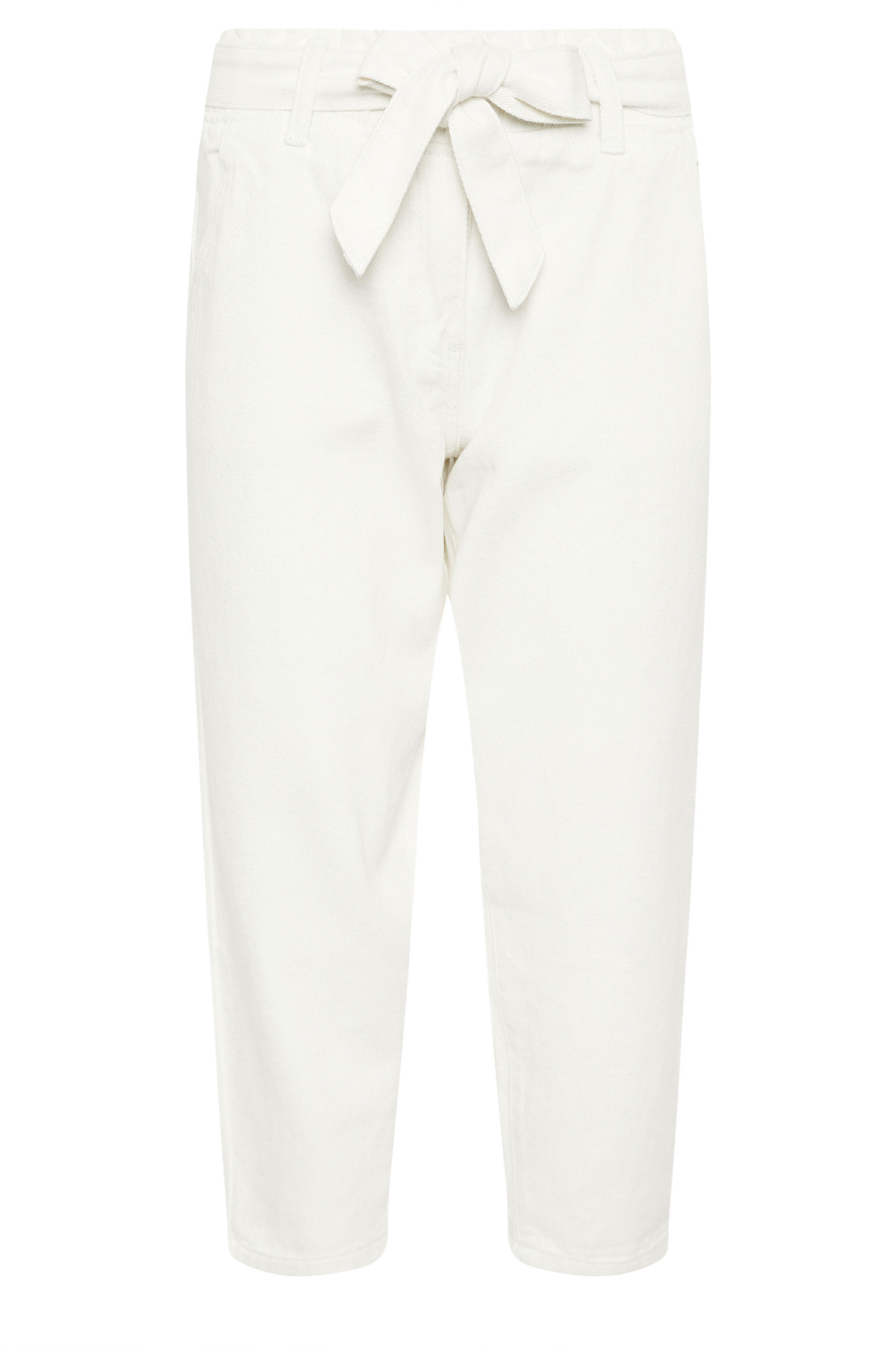 PixieGirl Petite Women's White Belted Barrel Jeans | PixieGirl 5