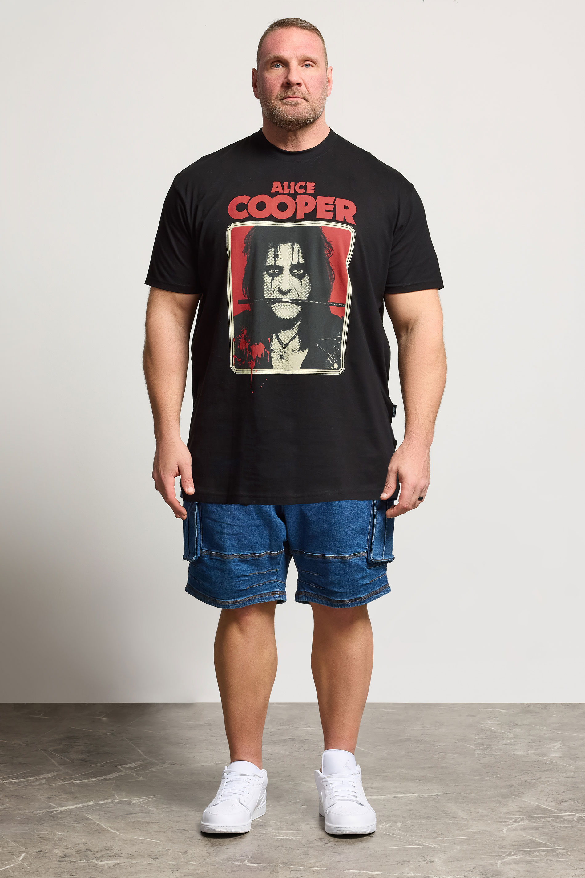 BadRhino Big & Tall Black Extra Long Alice Cooper Graphic T-Shirt | BadRhino 1