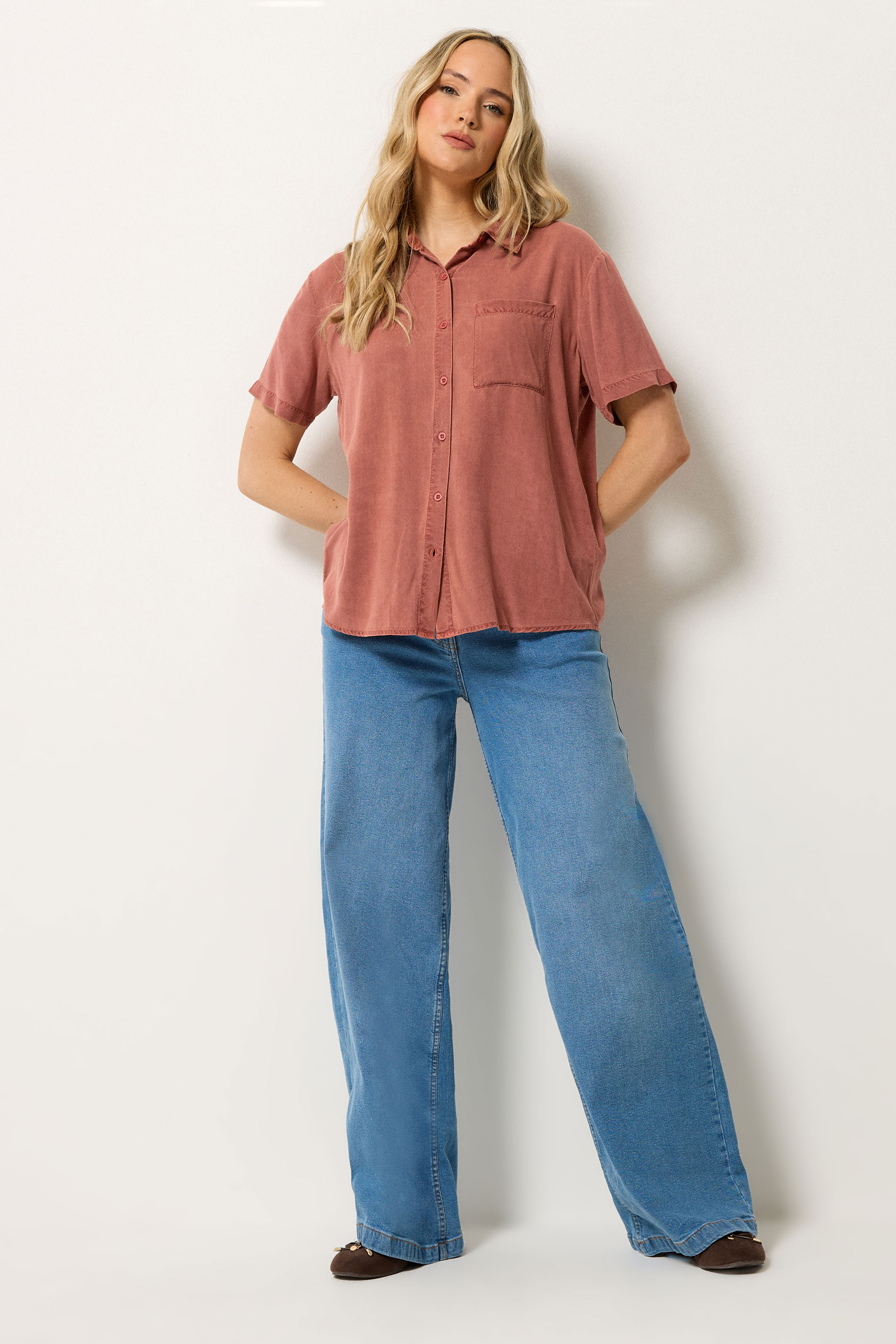 LTS Tall Women's Rust Orange Short Sleeve Shirt | Long Tall Sally 1