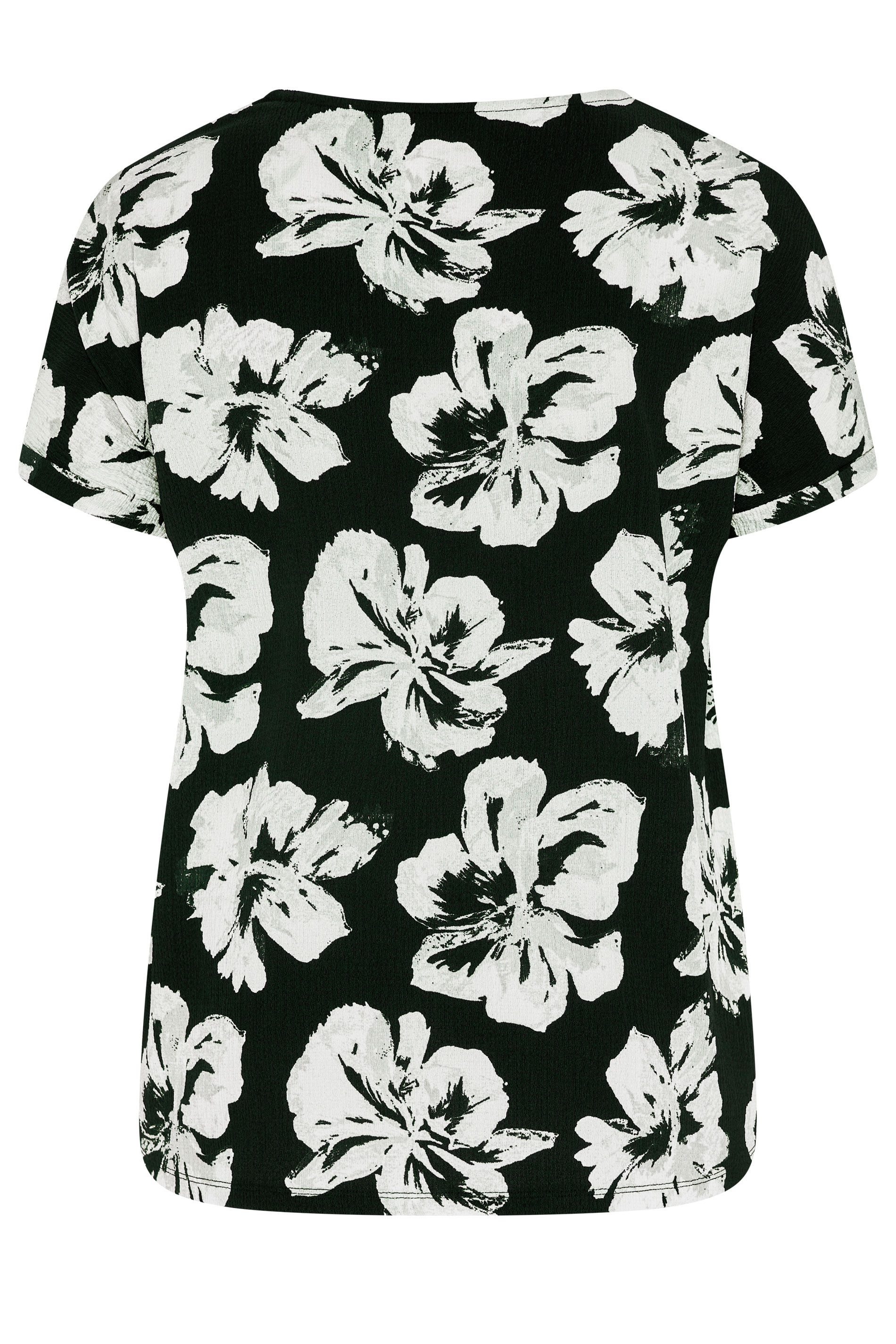 EVANS Plus Size Black Floral V-Neck Top | Evans 6