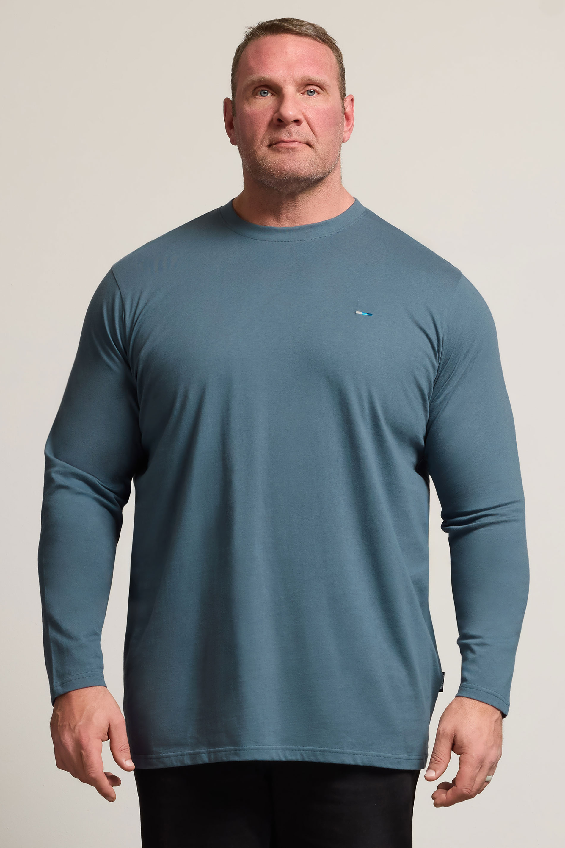 BadRhino Big & Tall Petrol Blue Extra Long Core Long Sleeve T-Shirt | BadRhino 3