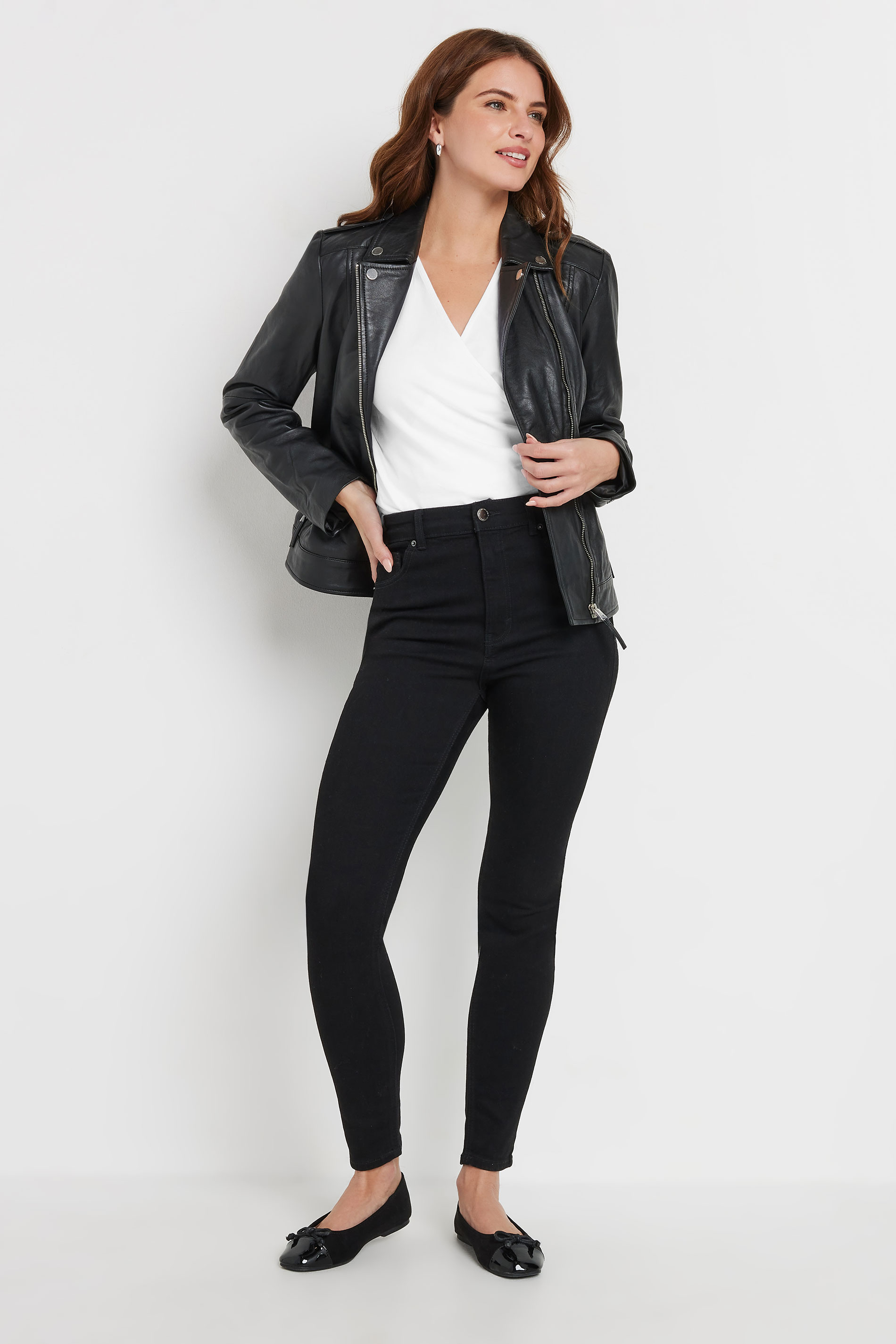 M&Co Navy Blue Long Sleeve Wrap Top | M&Co 1