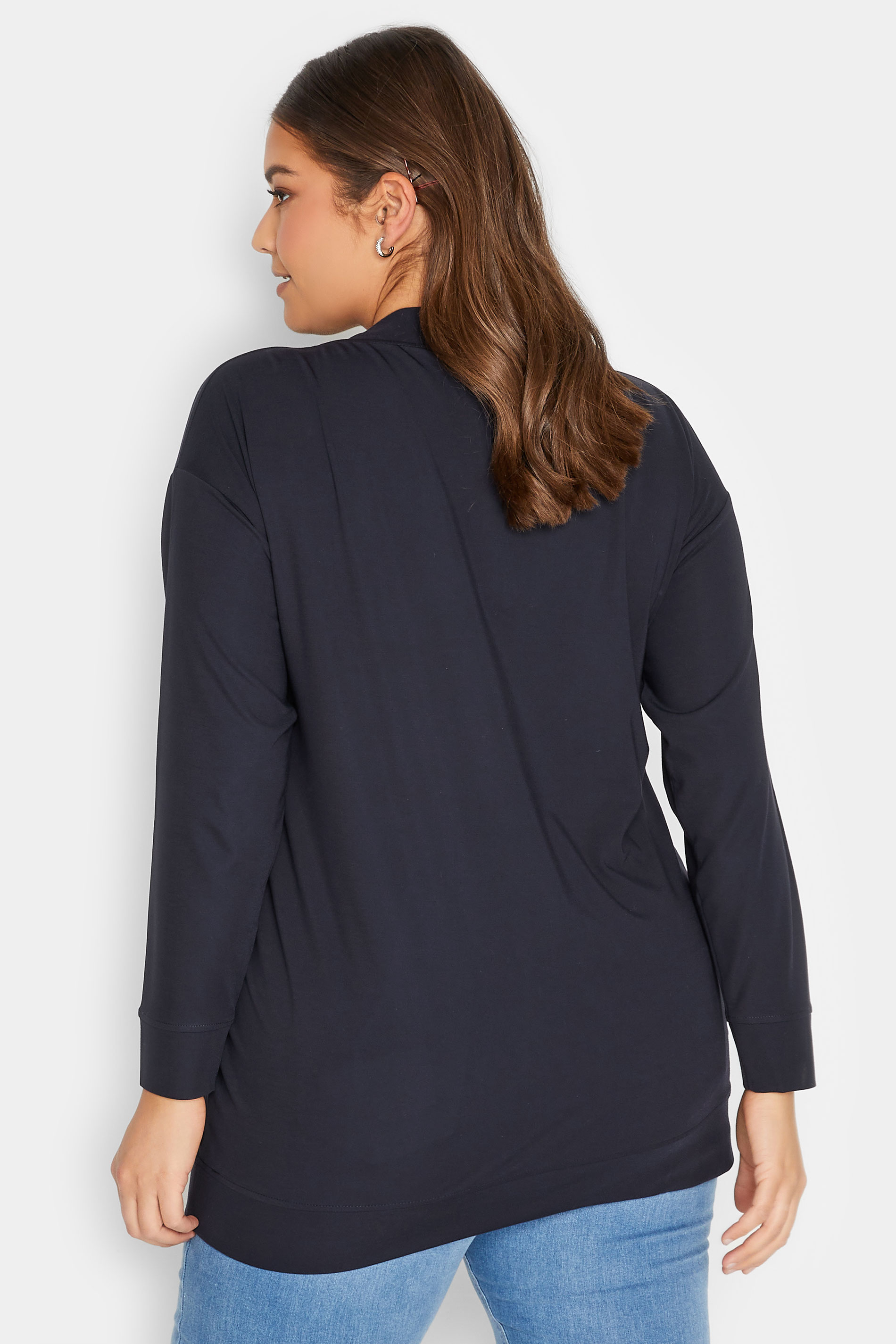 YOURS LUXURY Plus Size Navy Blue Star Embellished Sweatshirt | Yours Clothing 3