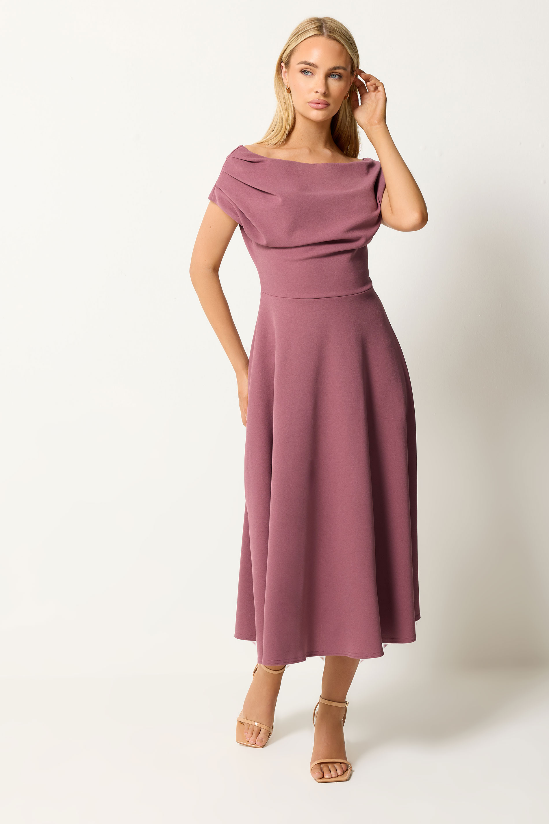 STAR Mauve Purple Off Shoulder Fit and Flare Dress | StarByJM 2