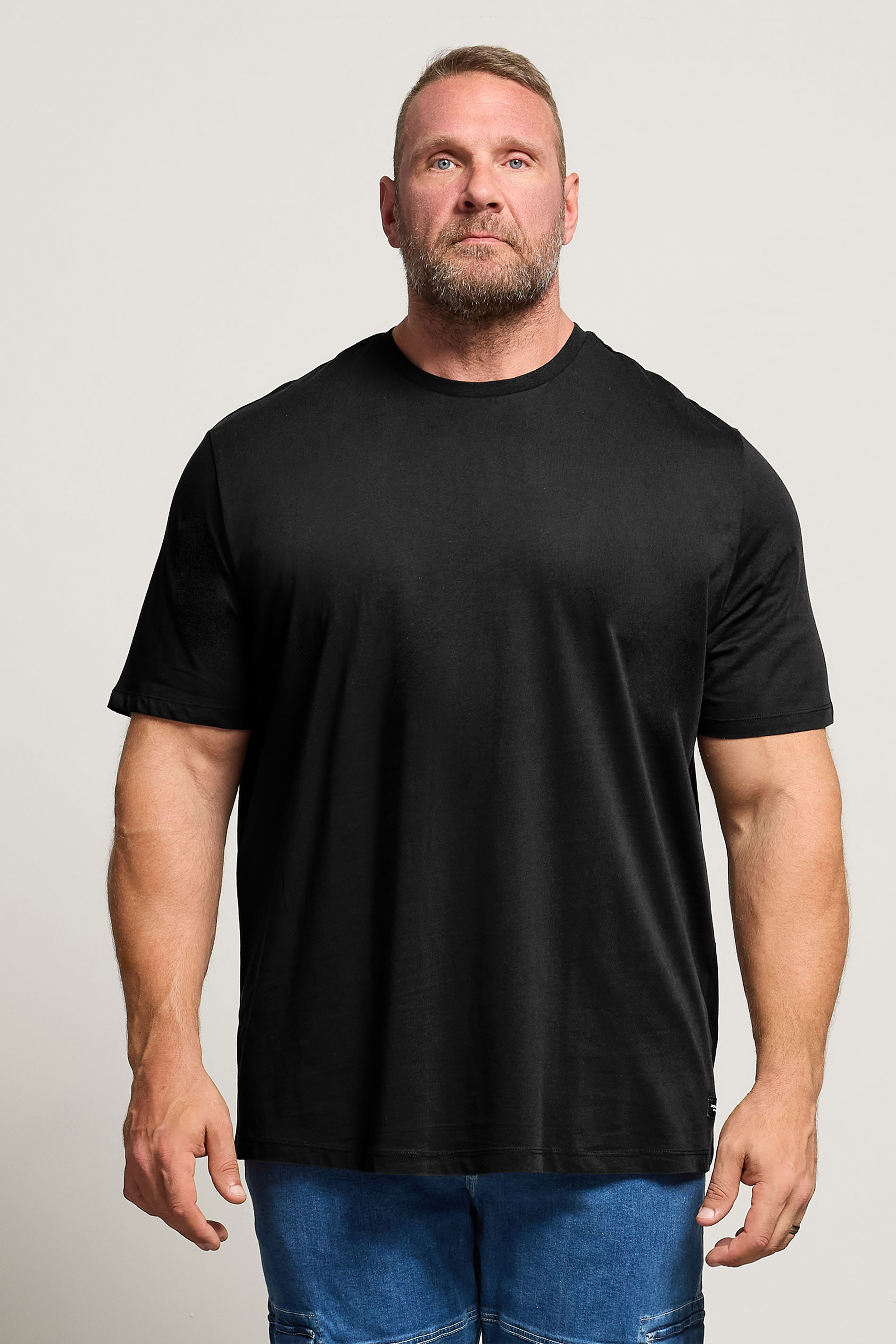 JACK & JONES Big & Tall Black Jenoa Crew T-Shirt | BadRhino 3